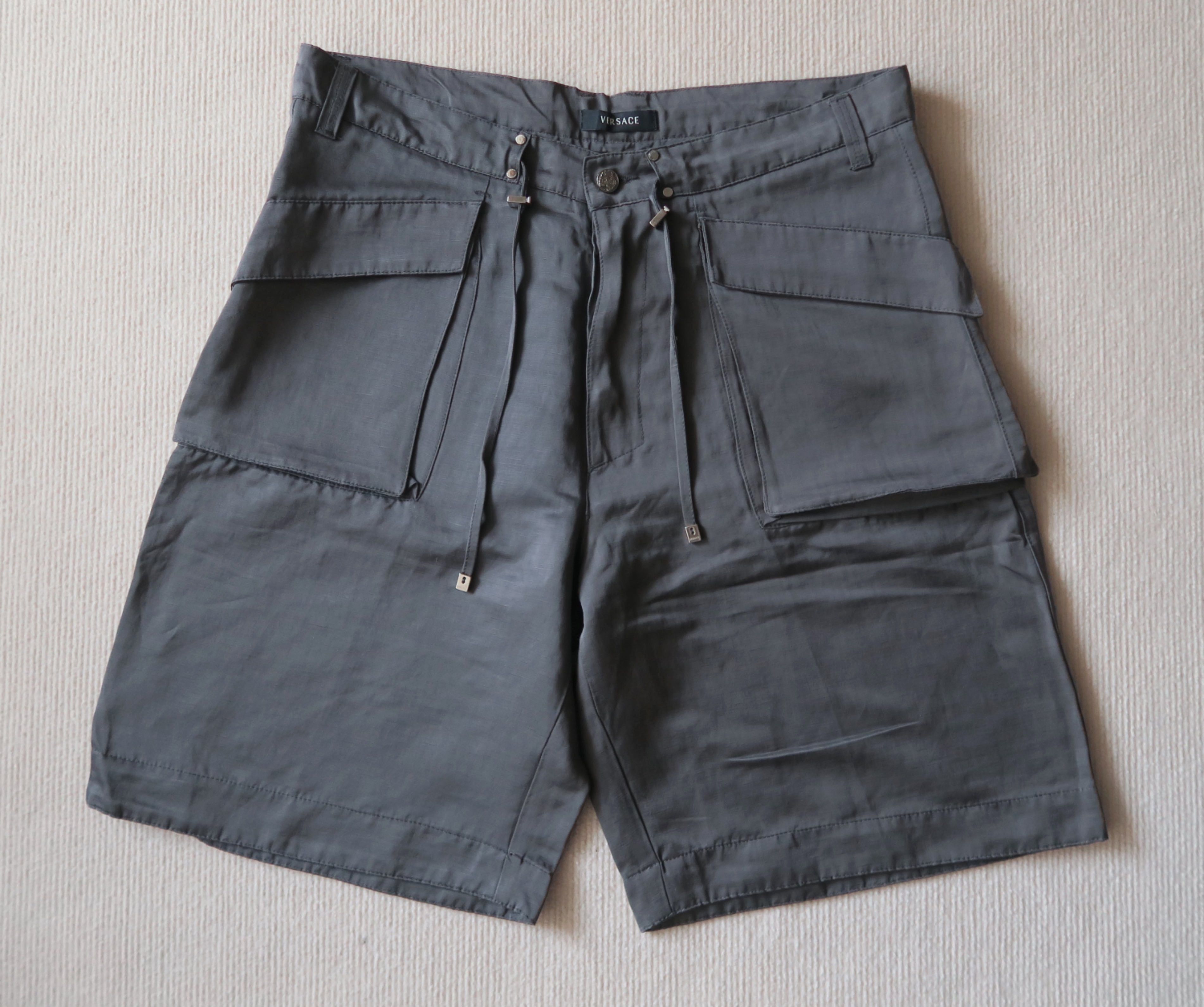 Versace Versace Coated Linen Blend Shorts Size US 36 / EU 52 - 1 Thumbnail