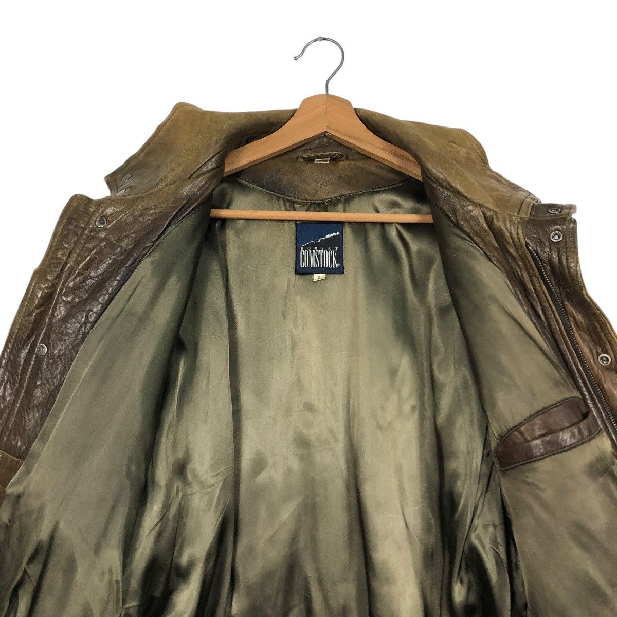 Robert Comstock VINTAGE BOMBER BIKER GENUINE LEATHER JACKET ROBERT COMSTOCK Size US L / EU 52-54 / 3 - 16 Thumbnail