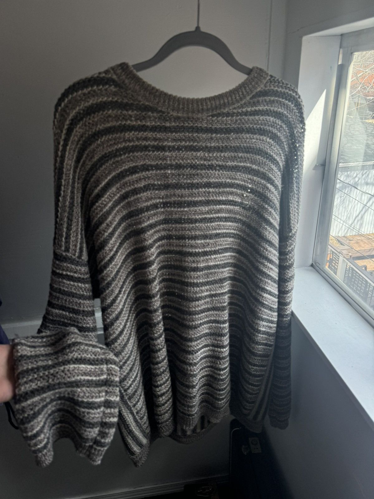 image of Acne Studios Brown Striped Knit Sweater, Men's (Size XL)