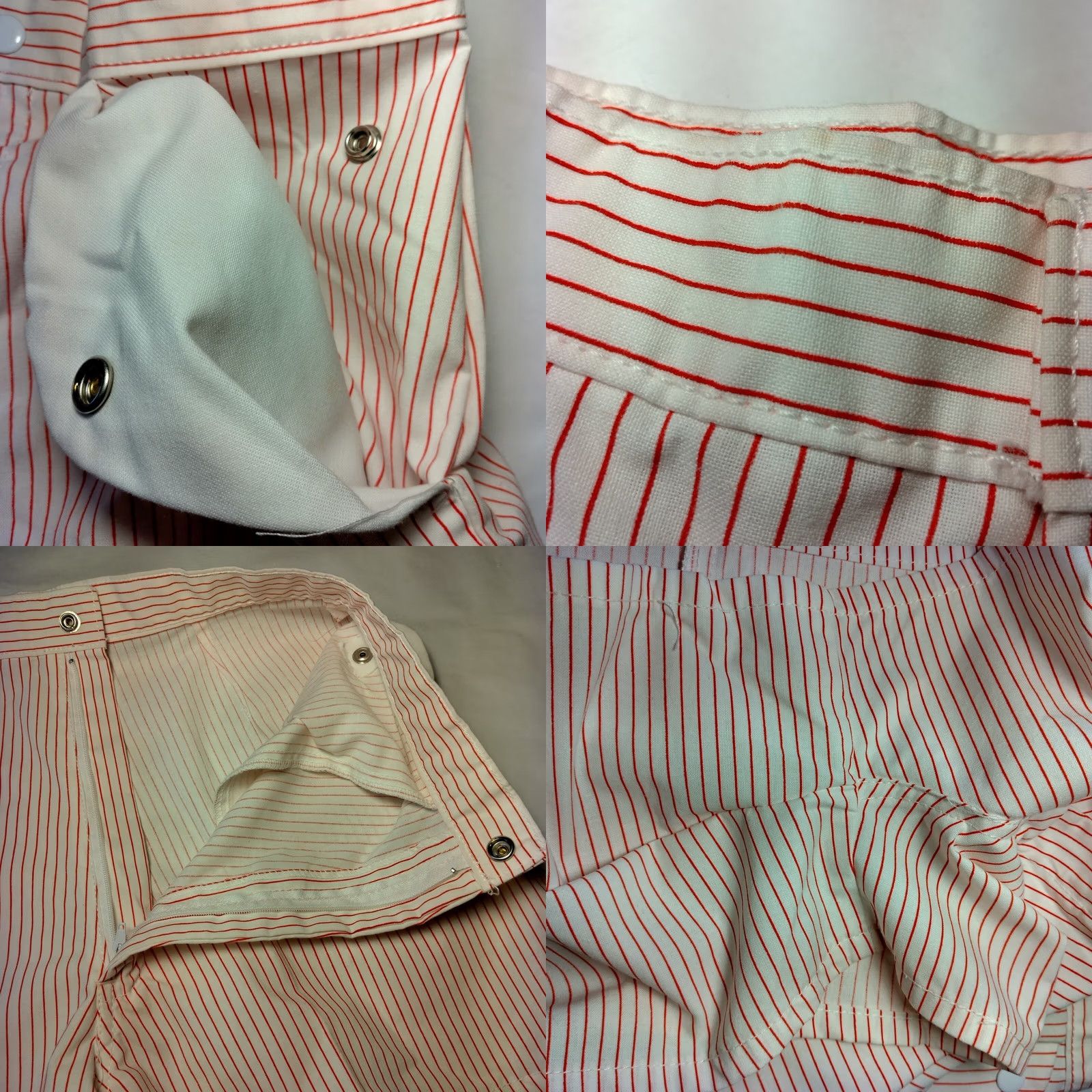 Vintage VINTAGE Shorts Women Size 11 White Red Striped Snap Pockets Bermuda School Nautical 1960s Hong Kong Women Size 32" / US 10 / IT 46 - 9 Thumbnail