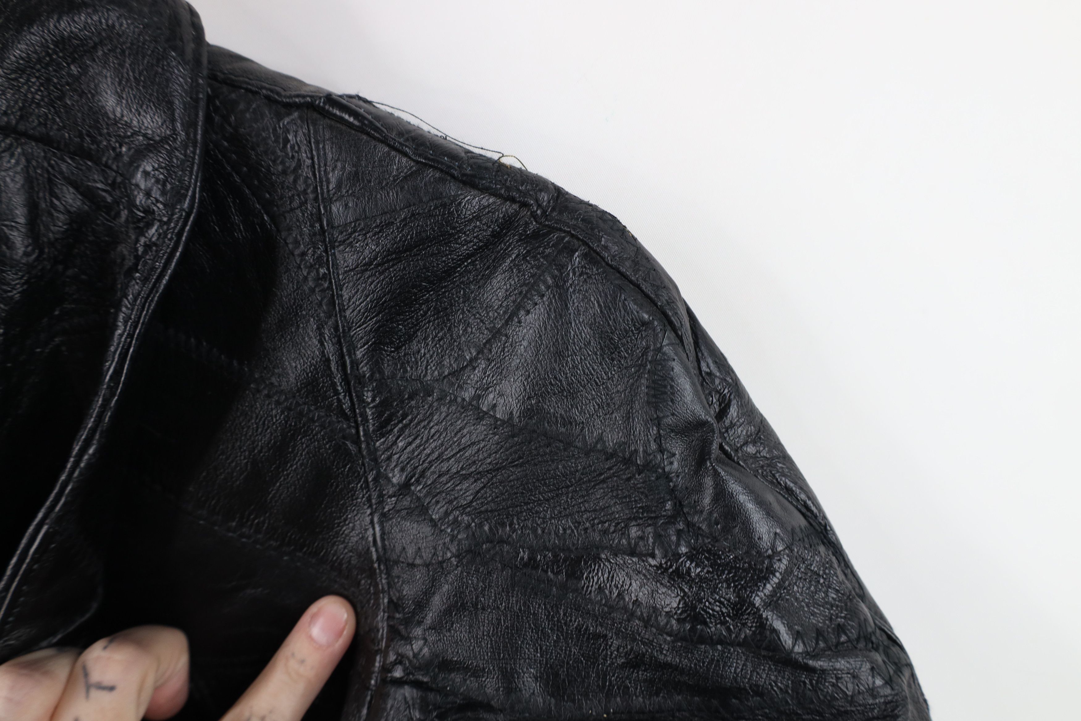 Vintage Vintage 90s Streetwear Belted Leather Trench Coat Jacket Size L / US 10 / IT 46 - 6 Thumbnail