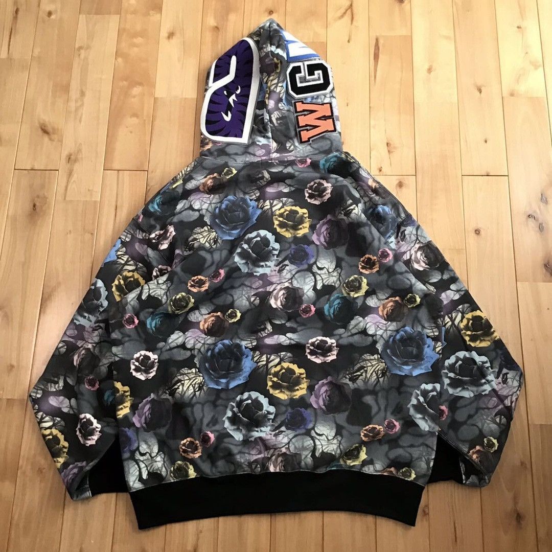 Bape BAPE FLORAL camo shark full zip hoodie a bathing ape Size US L / EU 52-54 / 3 - 2 Thumbnail