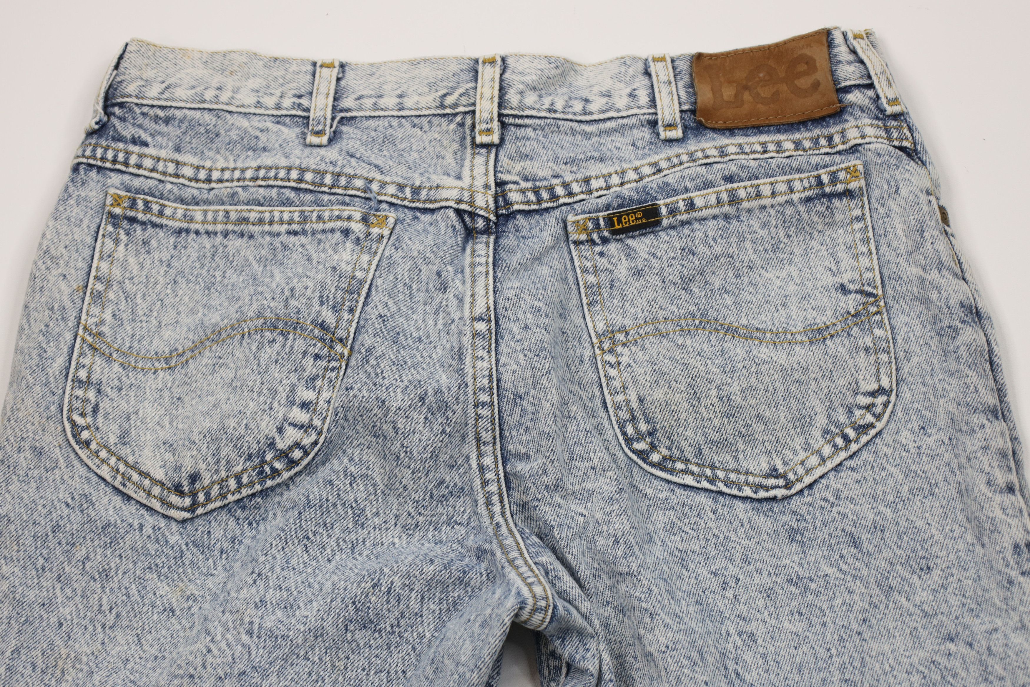 Lee Vintage 80s 90s Lee Acid Wash Straight Leg Jeans Blue USA Size US 33 - 12 Thumbnail