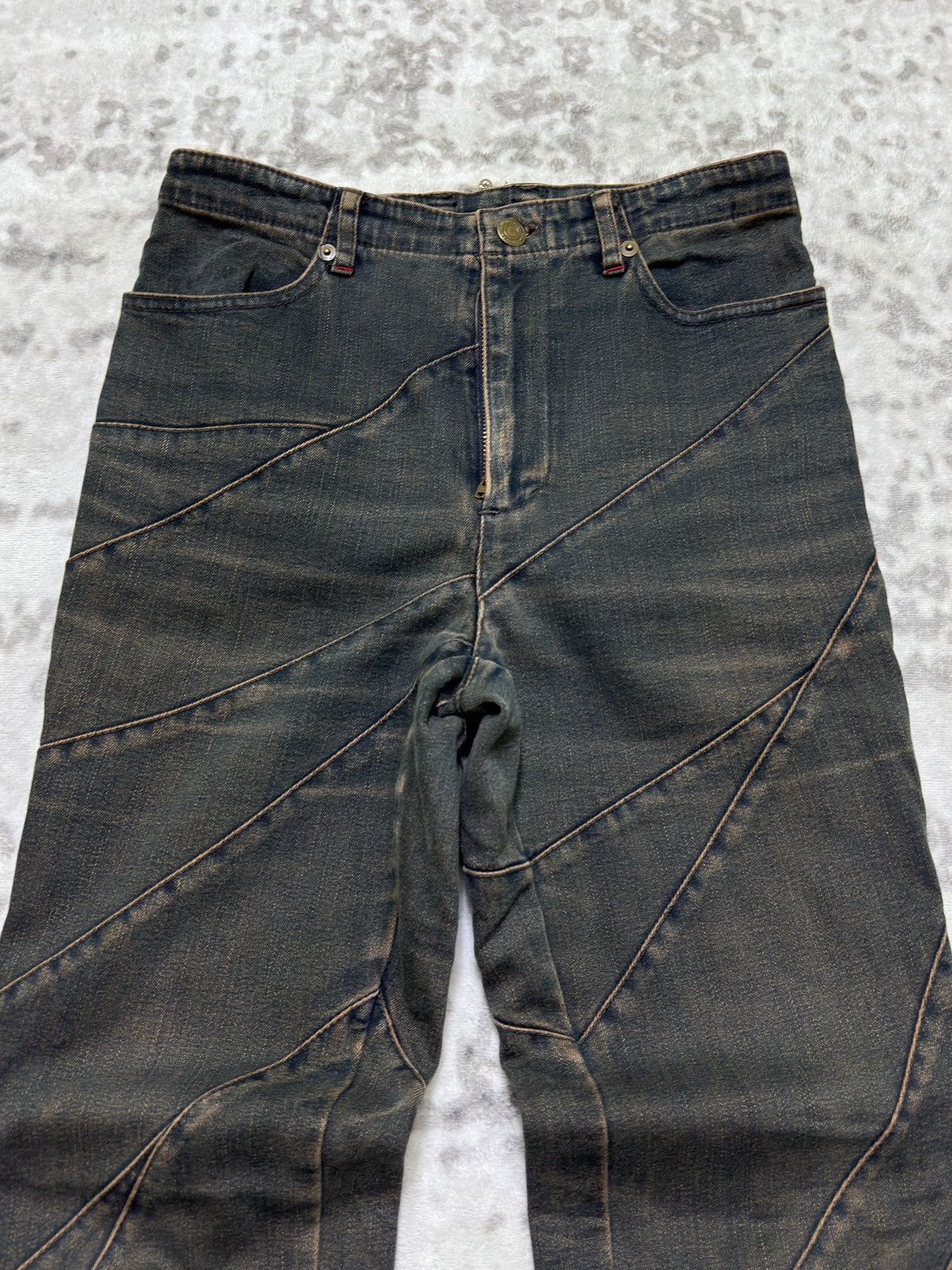 Japanese Brand VIVA PRESTO RECONSTRUCTED FLARED DENIM Size 26" / US 2 / IT 38 - 3 Thumbnail