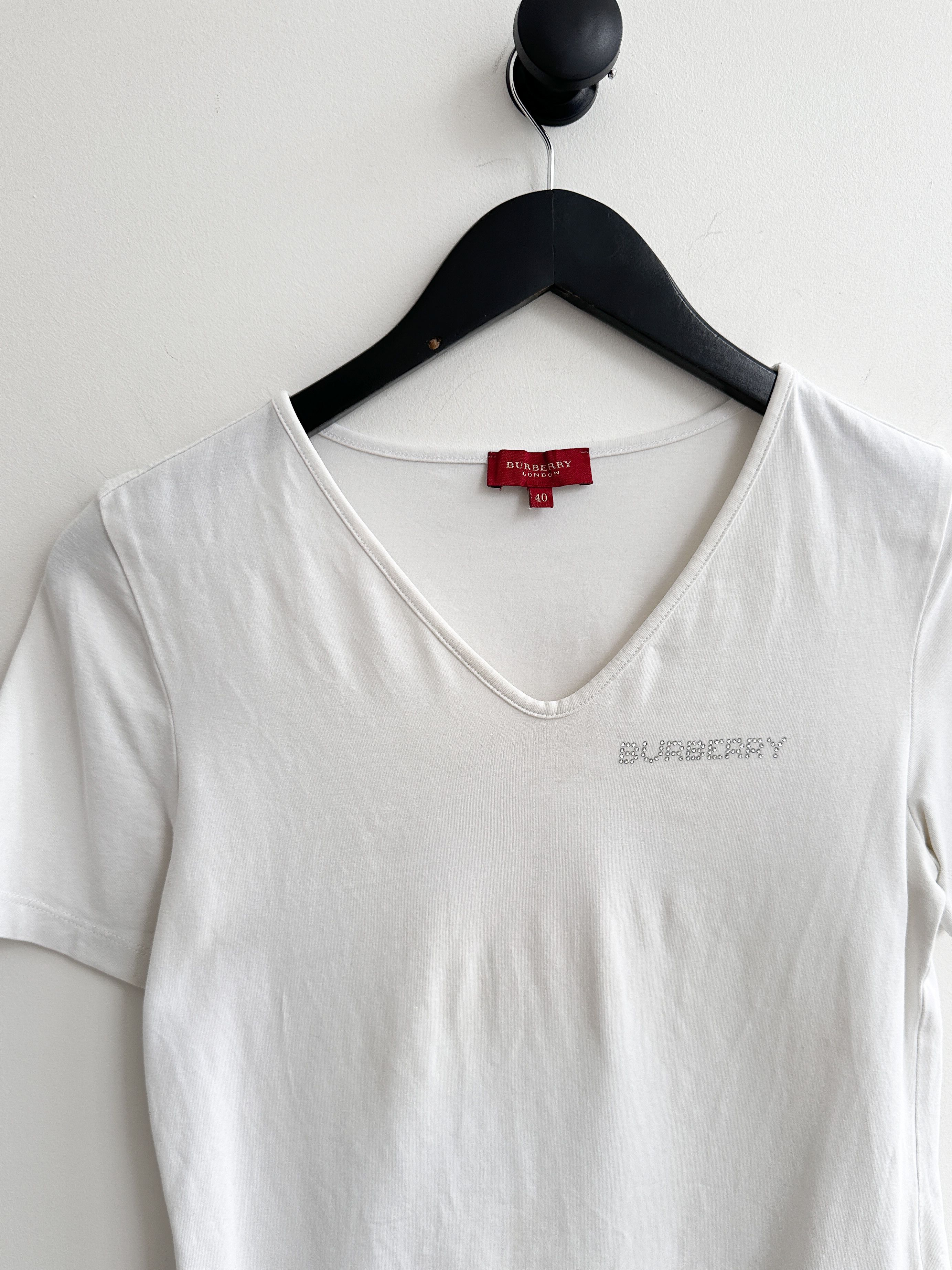 Burberry Burberry White Tee Shirt Size S / US 4 / IT 40 - 2 Thumbnail
