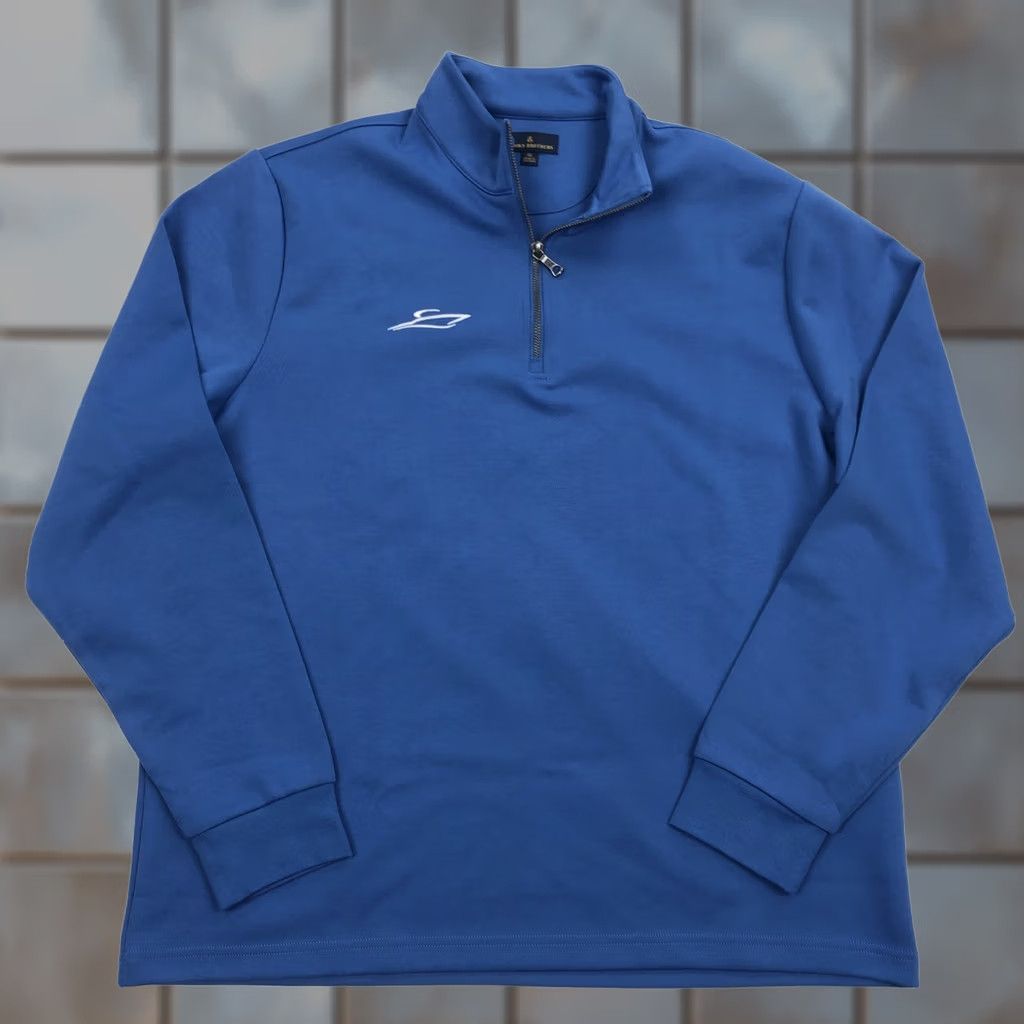 Brooks Brothers Brooks Brothers Men's XL Blue Activewear Pullover 1/4 Zip Raglan Sleeve Yacht Boat Mock Neck Golf Casual Everyday Shirt Size US XL / EU 56 / 4 - 1 Thumbnail