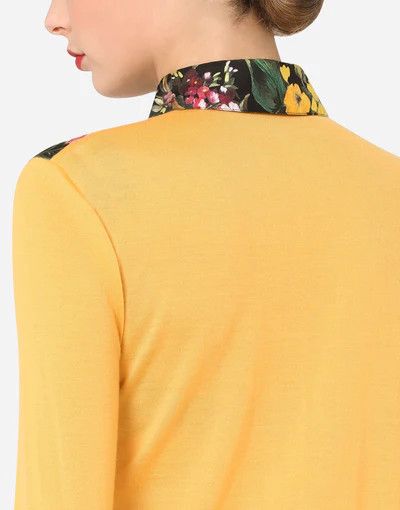 Dolce & Gabbana o1y0925 Floral-Print Polo Sweater in Multicolor Size L / US 10 / IT 46 - 4 Thumbnail