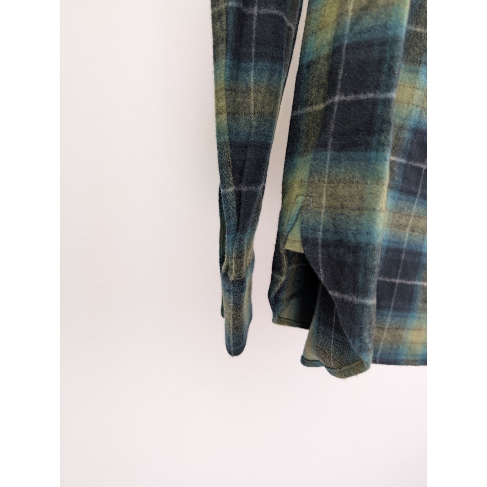 Saint Laurent Paris o1rshd1 Check Print Checked Cotton-Flannel Shirt Black/Green Size US L / EU 52-54 / 3 - 13 Thumbnail