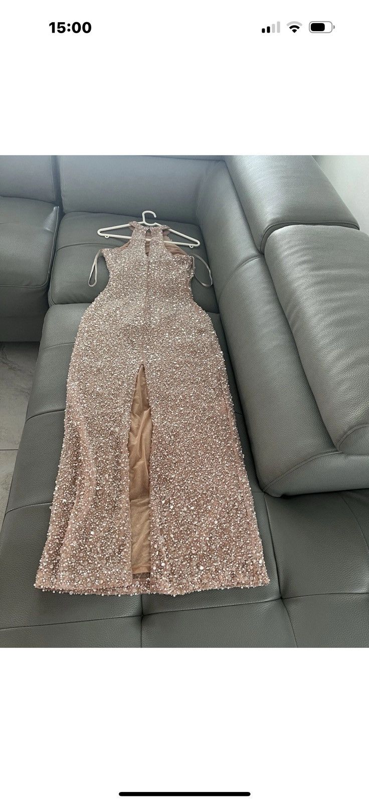 Bcbgmaxazria BCBGMAXAZRIA Jules Beaded Semi-Sheer Halter Gown Size XS / US 0-2 / IT 36-38 - 18 Thumbnail