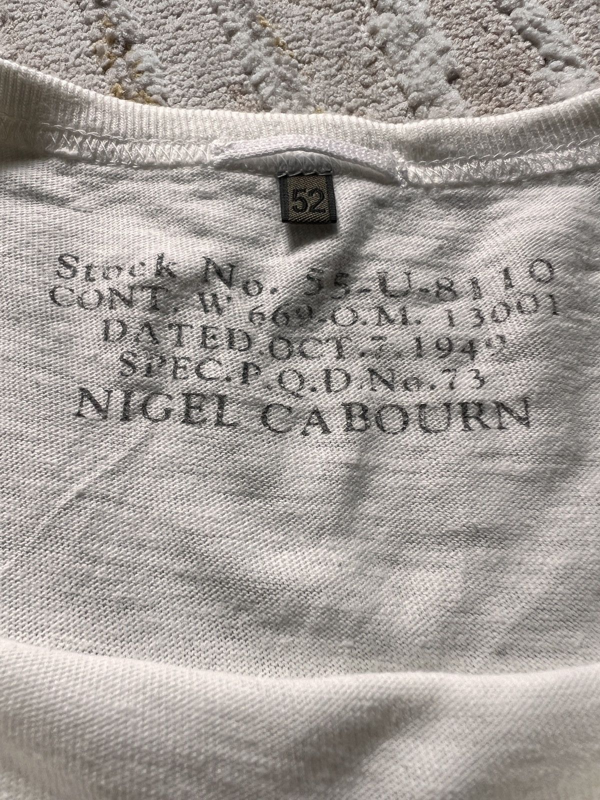 Nigel Cabourn Nigel Cabourn Royal Navy White Military Tshirt Size US L / EU 52-54 / 3 - 5 Thumbnail