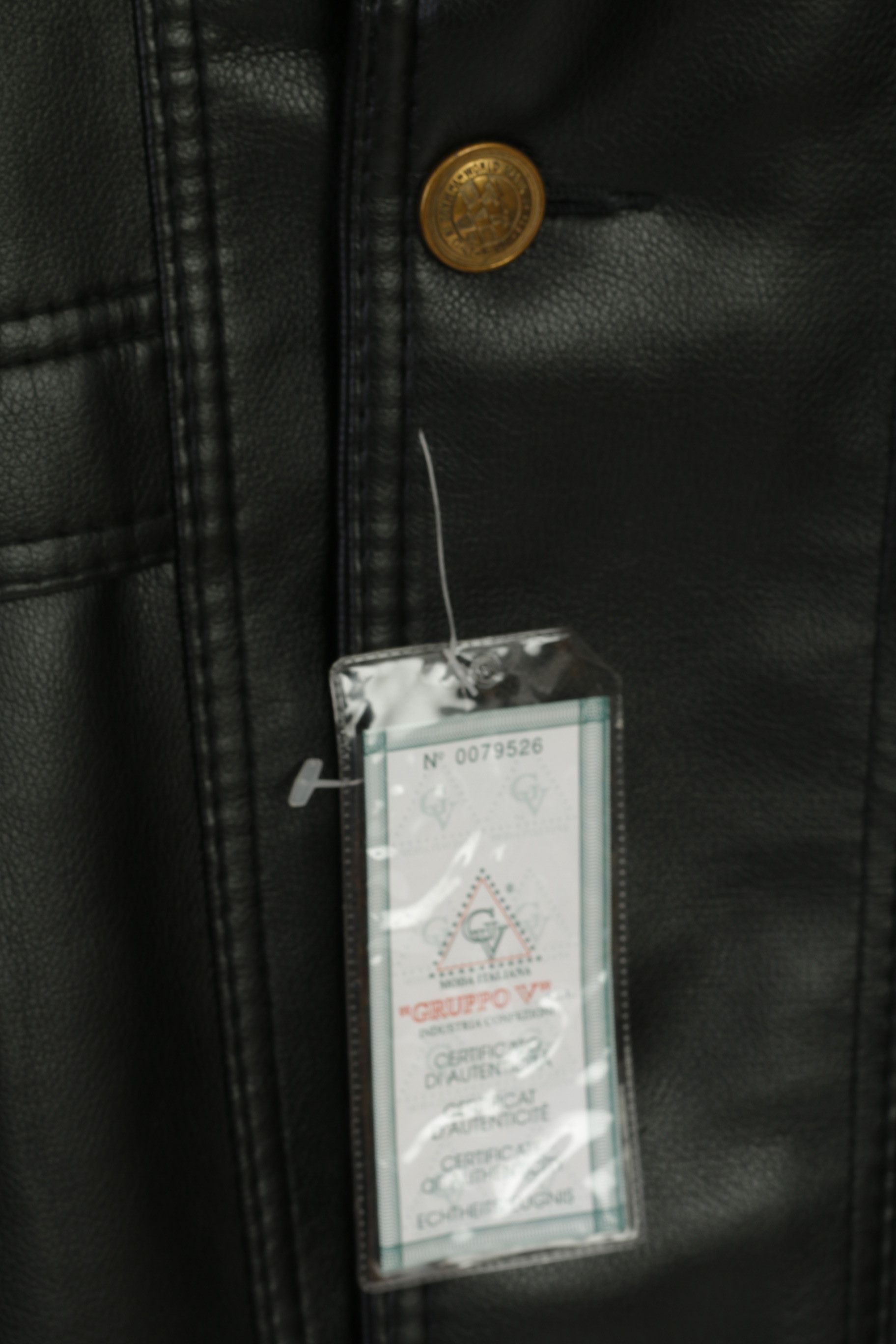 Vintage New Gruppo V Men L Jacket Black Faux Leather 8856 Size US L / EU 52-54 / 3 - 3 Thumbnail