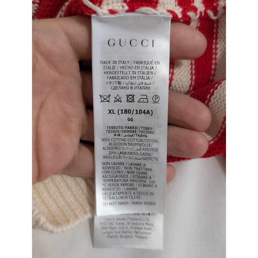 Gucci o1rshd1 Wool Cotton Long Sleeve Crewneck Sweatshirt Ivory Size US XL / EU 56 / 4 - 15 Thumbnail