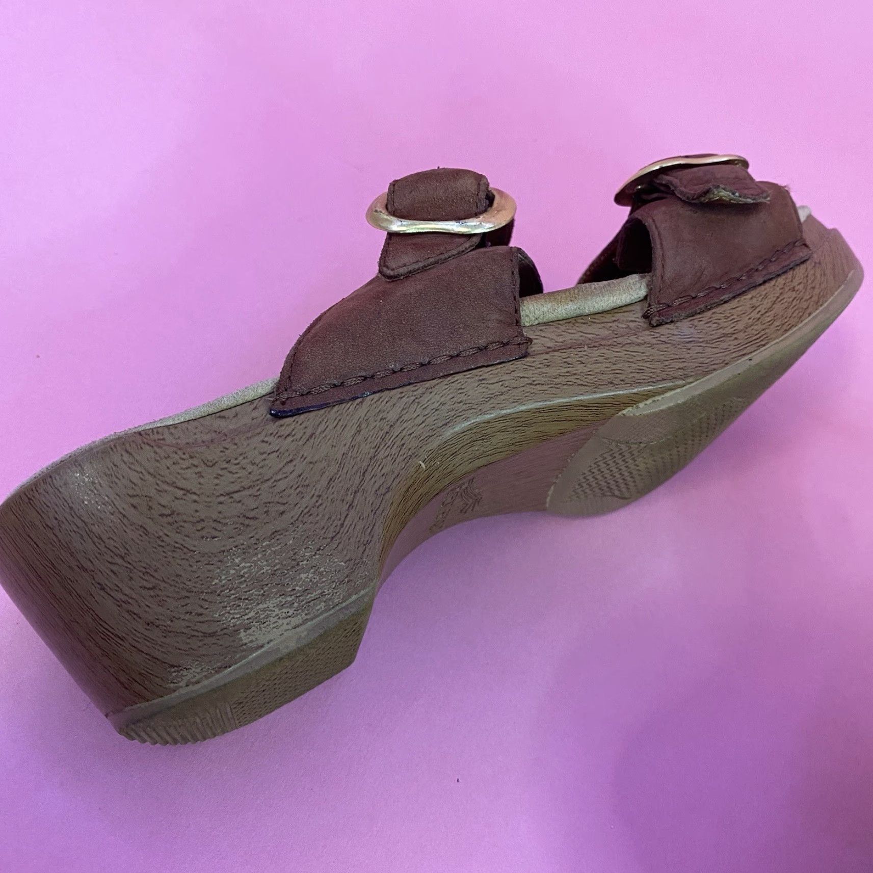 Dansko Dansko Sophie Brown Leather Buckle Double Strap Block Sandal Sz Eu 38 US 7.5 Womens Size US 8 / IT 38 - 6 Thumbnail