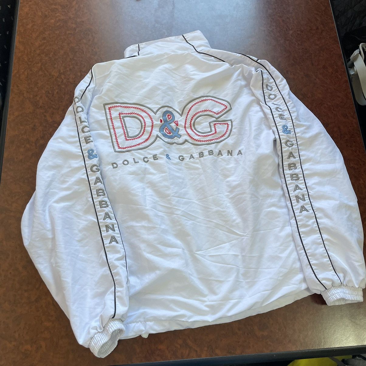 DOLCE GABBANA 90s BOMBER JACKET big logo lampas zip sweatshi