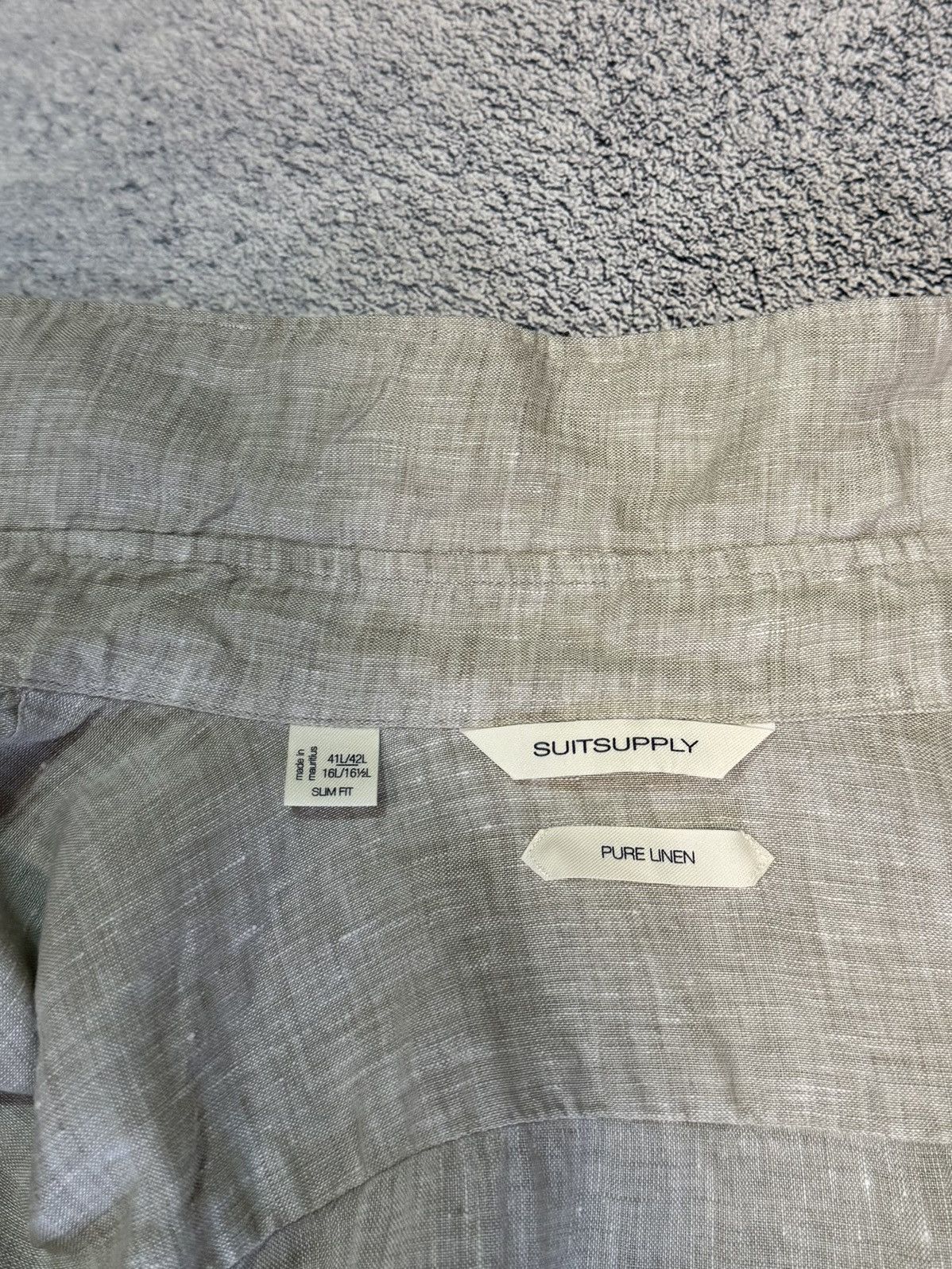 Suitsupply Suitsupply Linen Shirt Mens L Slim Fit Beige Italian Fabric Size US L / EU 52-54 / 3 - 9 Thumbnail