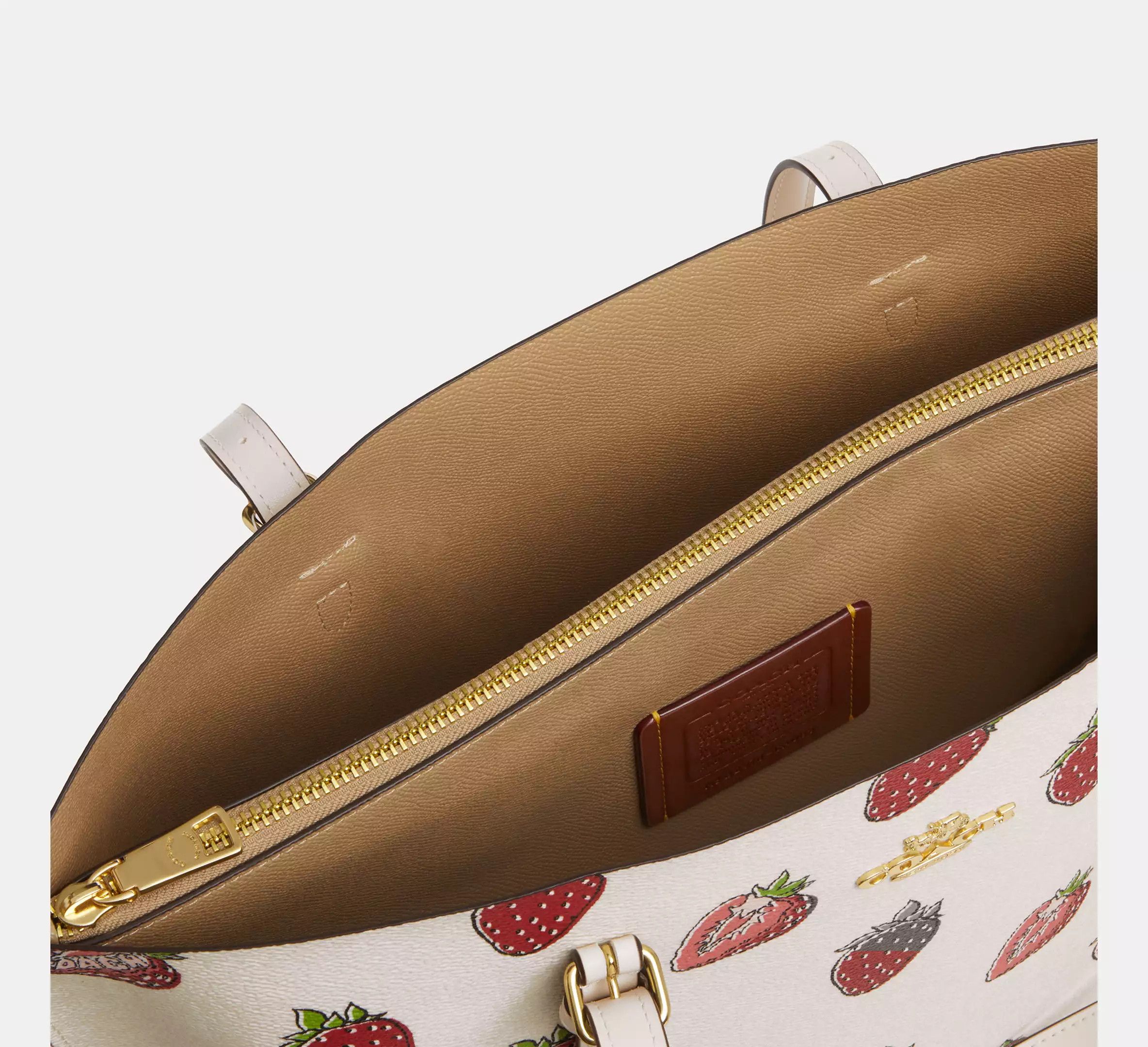 Coach NWT Coach Mollie Tote Bag With Strawberry Print CAQ65 Size ONE SIZE - 12 Thumbnail