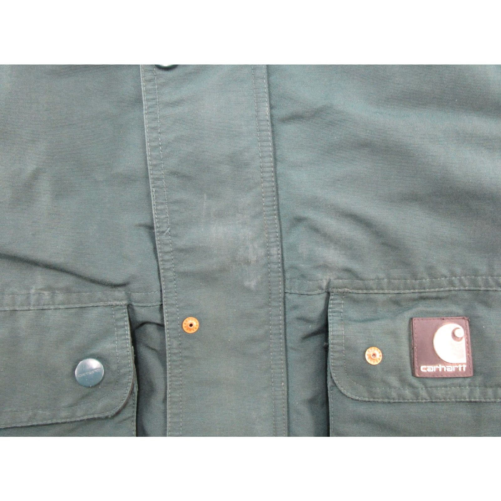 Carhartt VINTAGE Carhartt Quilt Lined Green Nylon Work Jacket Adult Men 2XL Bomber Jacket Zip Full Zip Lined Pockets USA Workwear Men Size US XXL / EU 58 / 5 - 3 Thumbnail