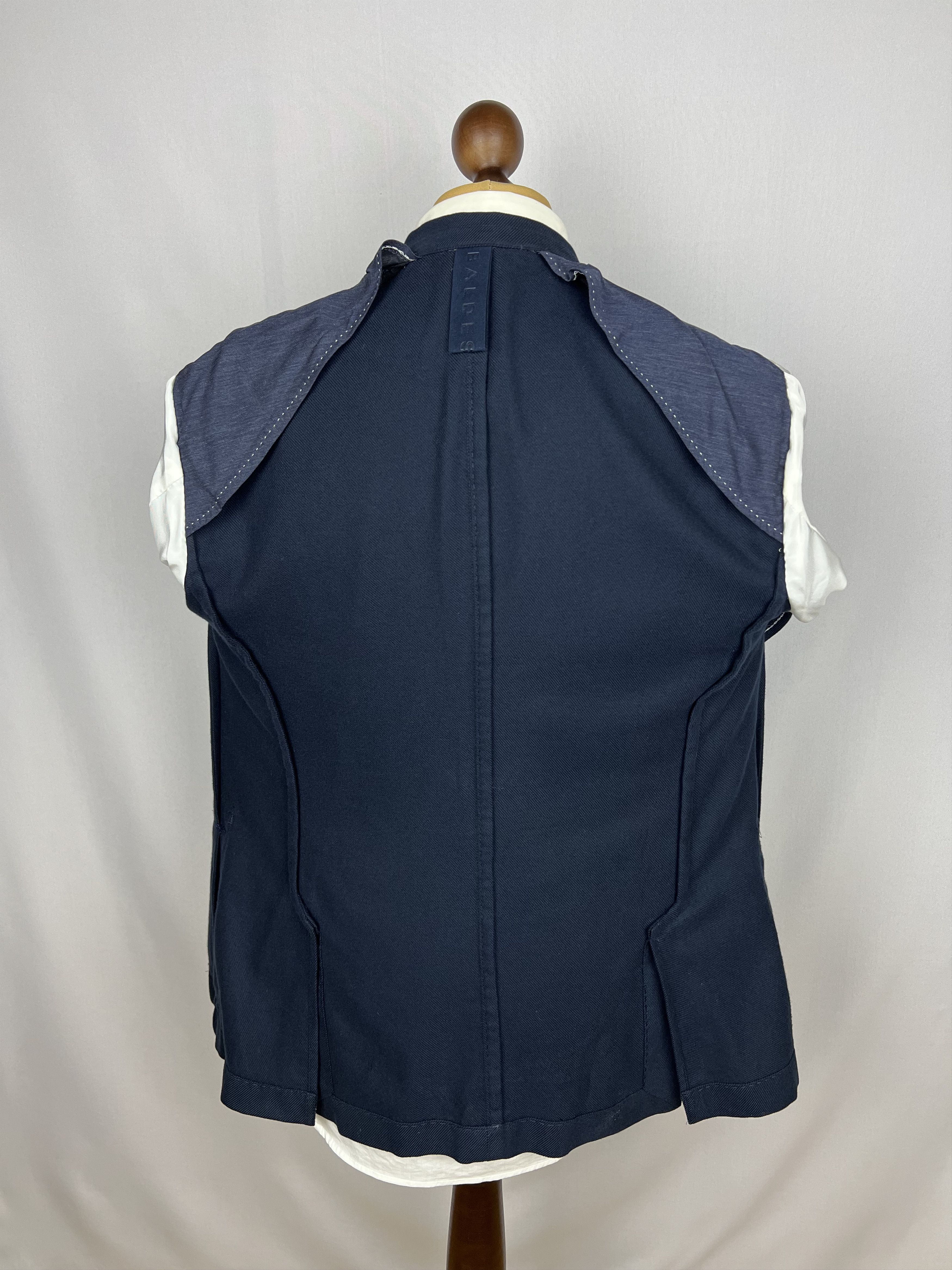 Baldessarini Solid Navy-Blue Pure Soft Cotton Unlined Sport Coat Size 40R - 4 Thumbnail