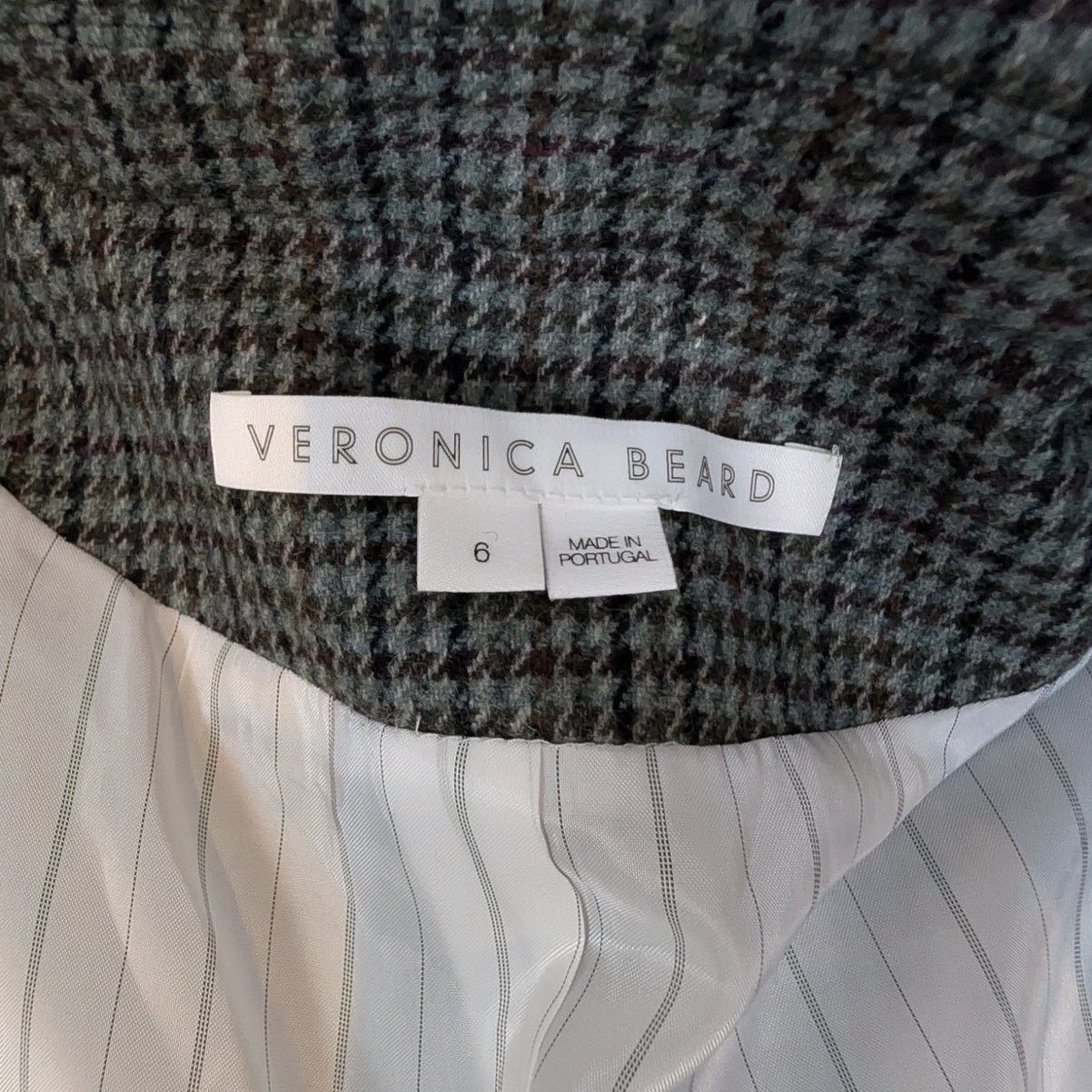 Veronica Beard Veronica Beard Sybille Cropped Houndstooth Wool Blend Blazer Size M / US 6-8 / IT 42-44 - 6 Thumbnail