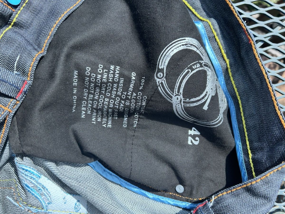 Other CRAZY EMBROIDERED RAW DENIM KONVICT JEANS Y2K STYLE BAGGY Size US 42 / EU 58 - 7 Thumbnail