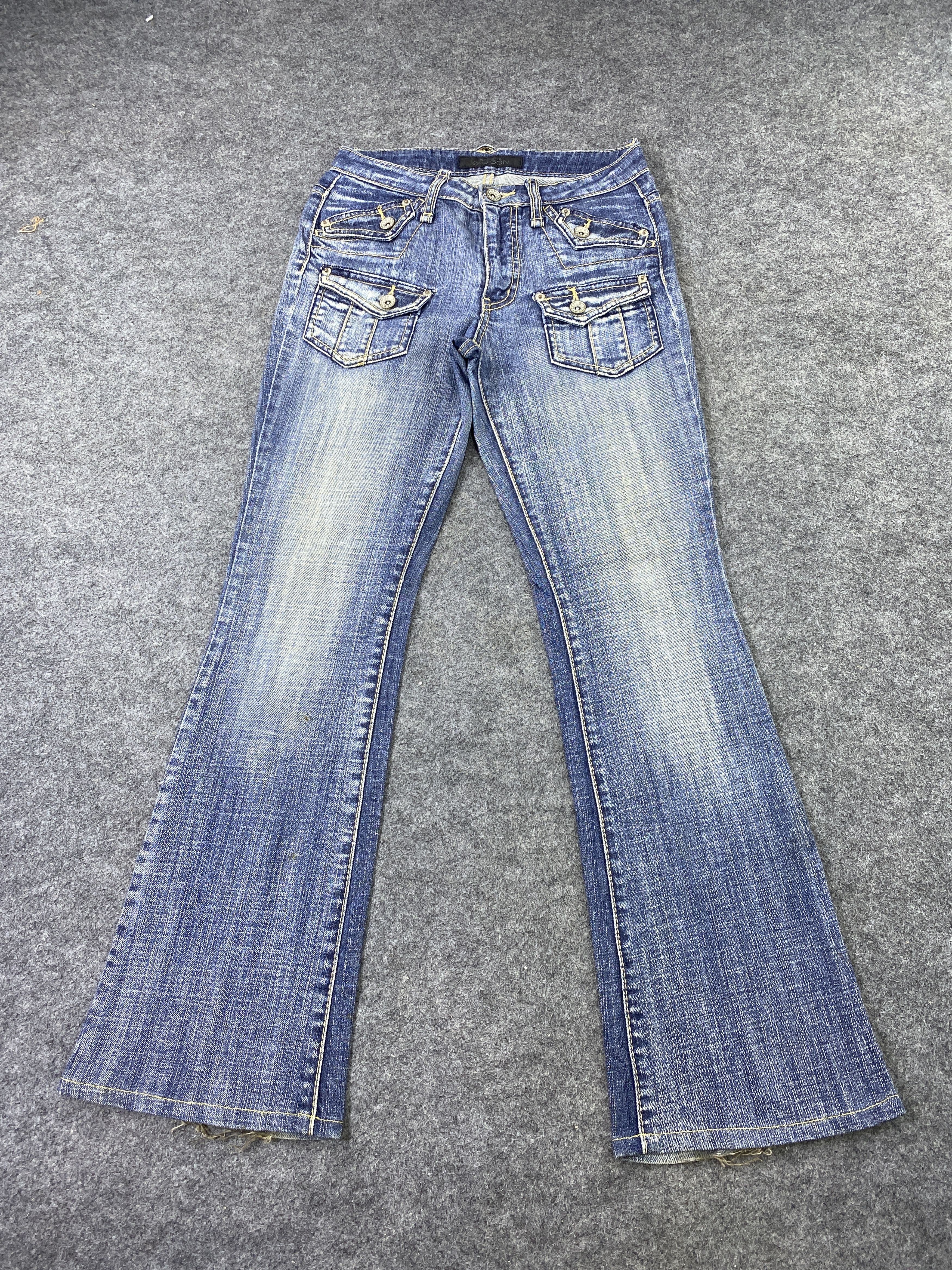 Japanese Brand OO La - La Sasson Blue Wash Flare Jeans - J998 Size 27" / US 4 / IT 40 - 1 Thumbnail