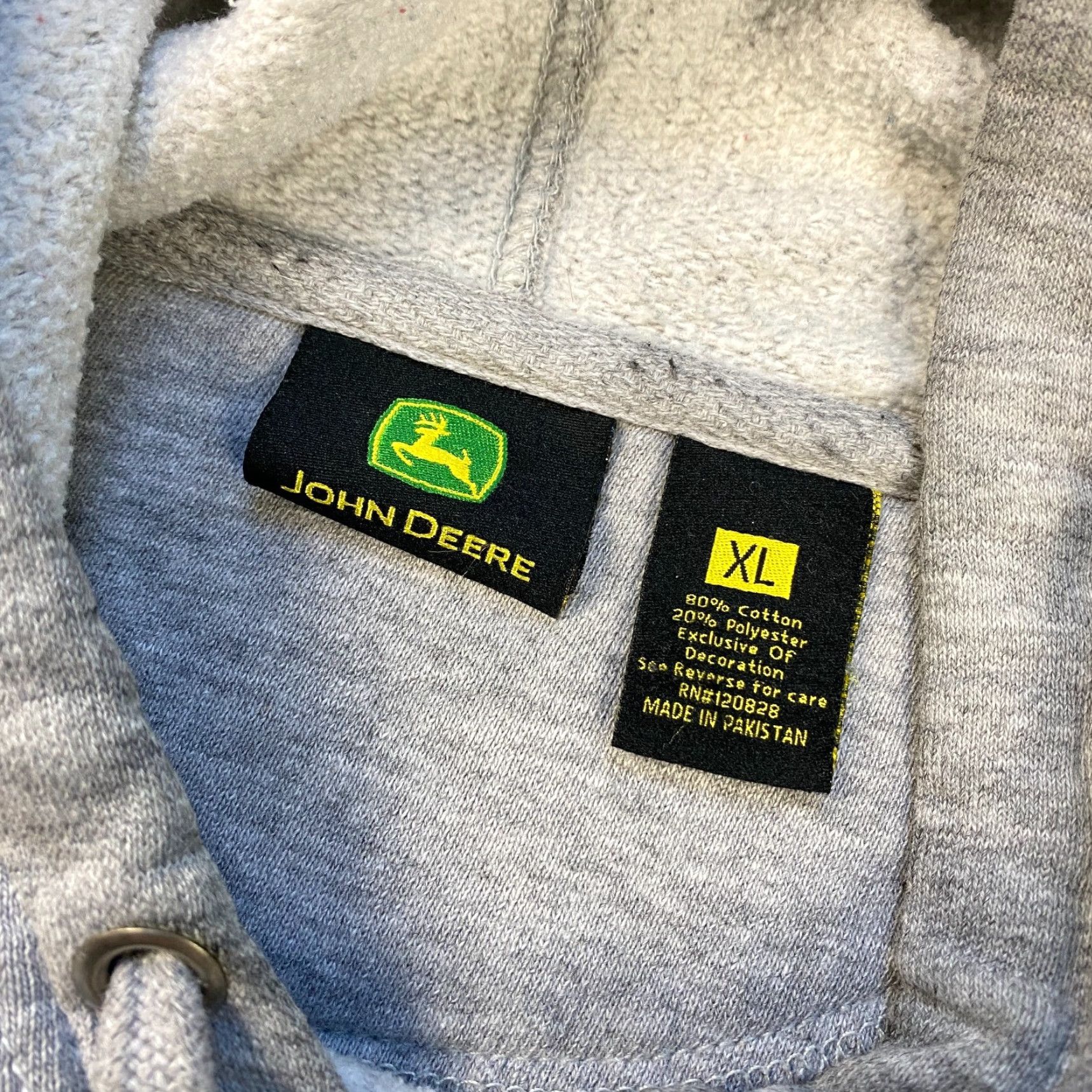 John Deere VINTAGE John Deere Hoodie College Style Hooded Sweater Heather Gray XL Spellout Size US XL / EU 56 / 4 - 4 Thumbnail