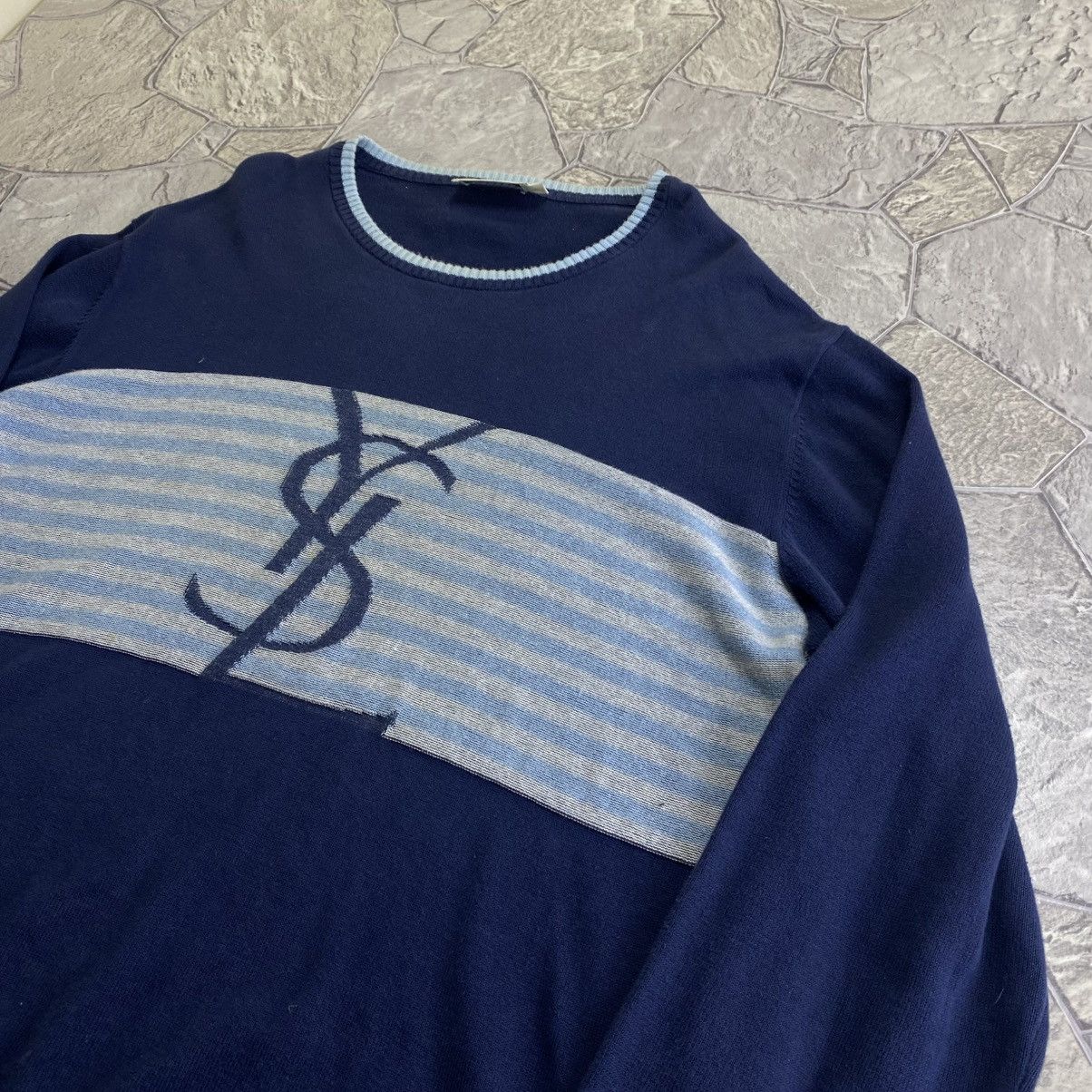 Yves Saint Laurent YSL Yves Saint Lauren big logo vintage sweater Size US XL / EU 56 / 4 - 2 Thumbnail