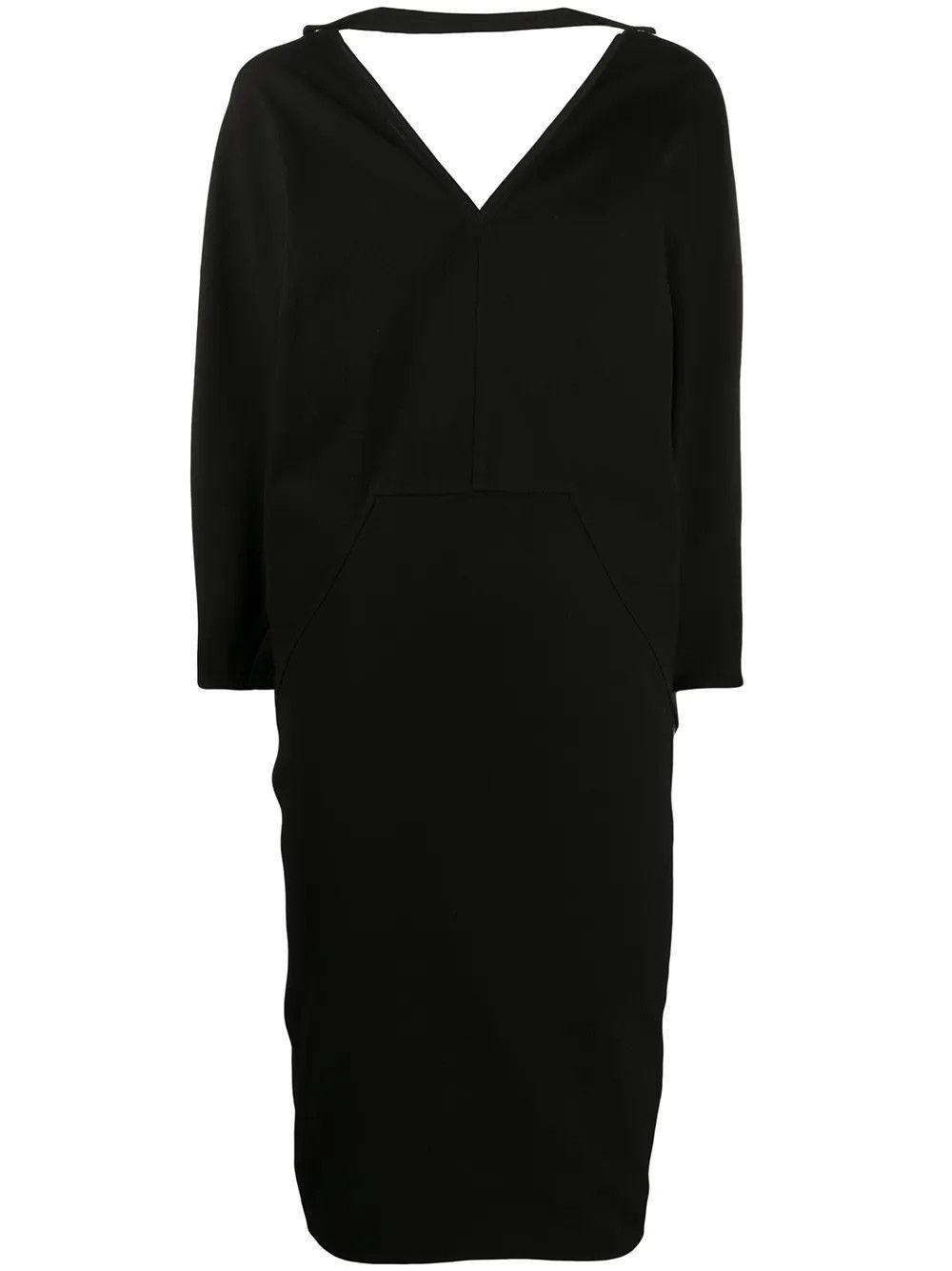 Rick Owens o1y0126 Midi Dress in Black Size S / US 4 / IT 40 - 1 Thumbnail
