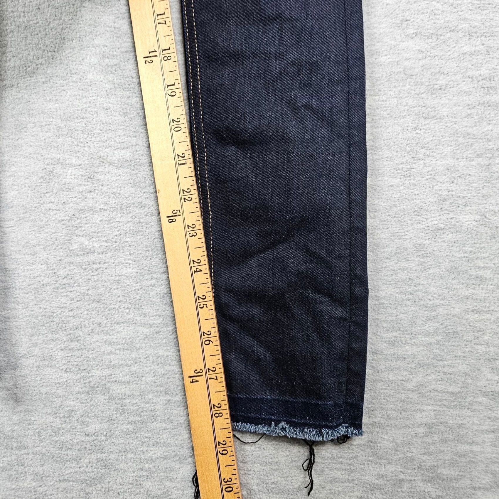 Rag & Bone rag & bone Jeans Women's Dark Wash Dearborn Skinny Raw hem Size 24 Denim Button 5-Pocket Solid Blue Shirt? Size 42" / US 20 - 8 Thumbnail