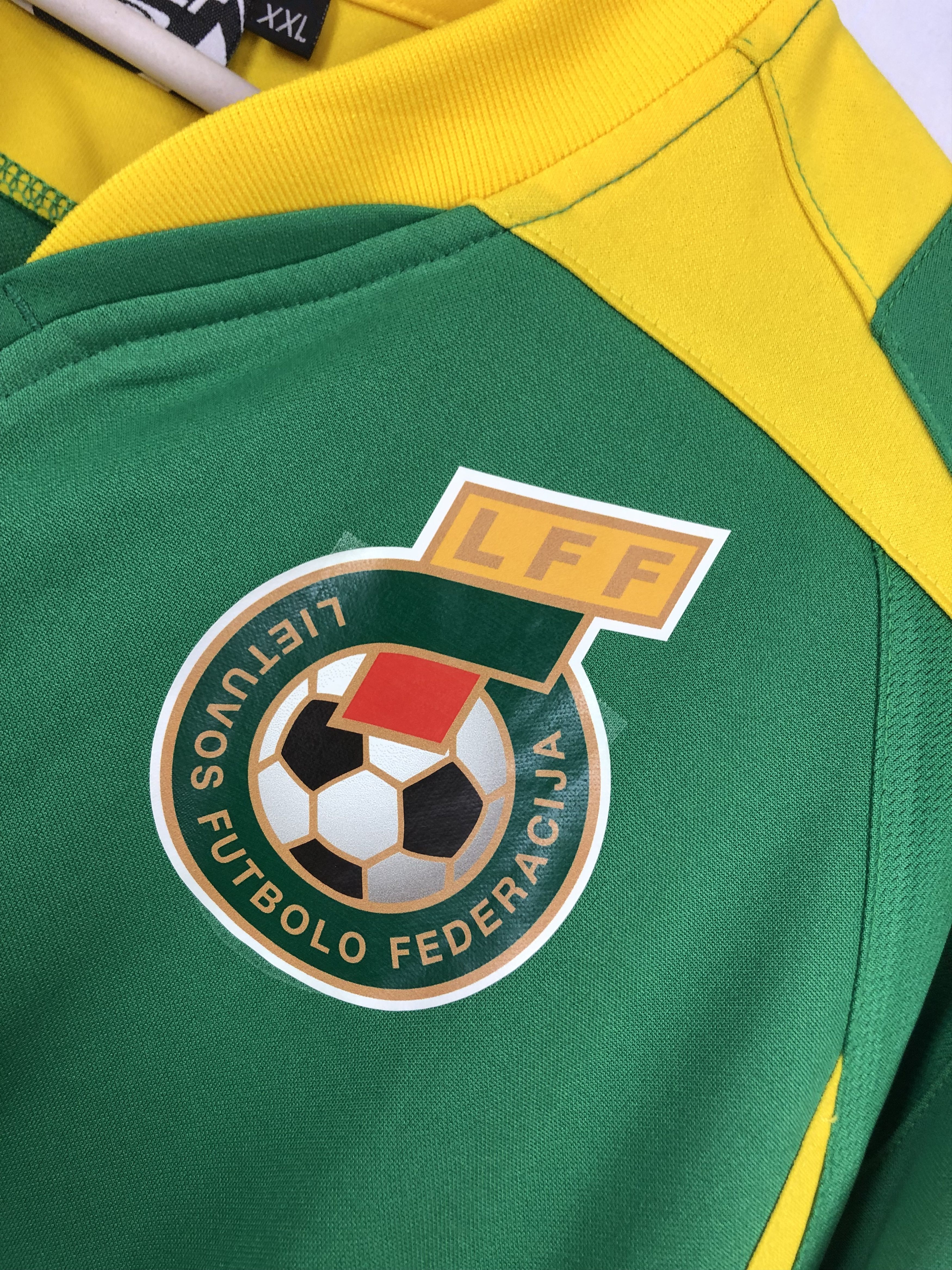 Vintage Lithuania football shirt 2007 #18 Player Issue Jersey Rare Size US XL / EU 56 / 4 - 7 Thumbnail