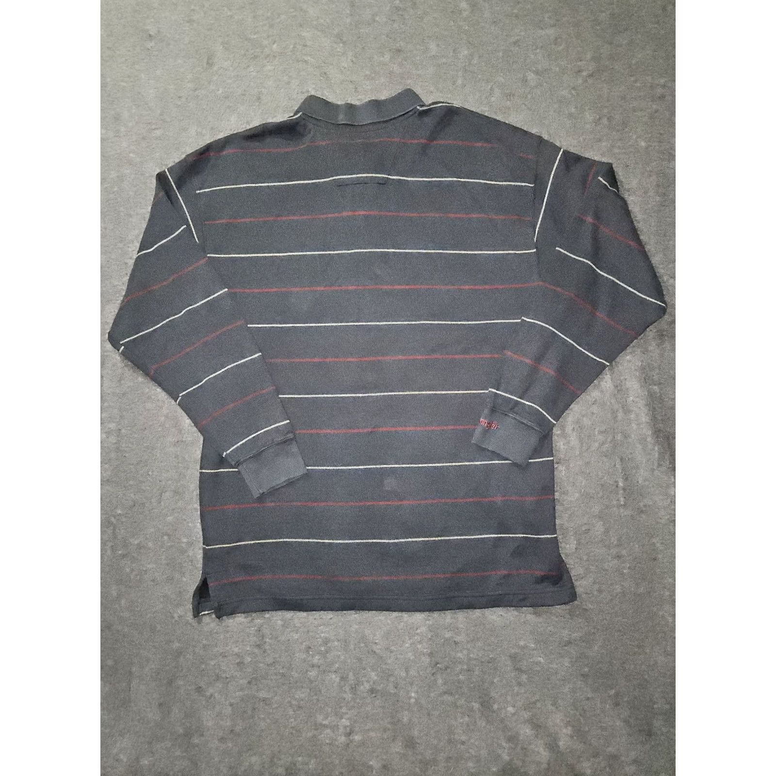 Wrangler VINTAGE? No. Jack Daniels Wrangler Shirt Mens XL Black Striped Long Sleeve Polo Whiskey Logo Size US XL / EU 56 / 4 - 7 Thumbnail