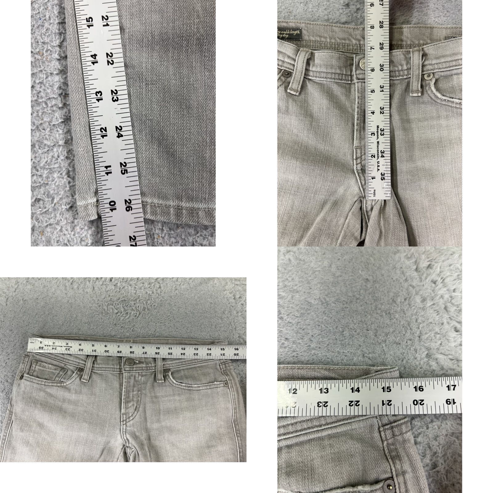 Citizens Of Humanity Citizens of Humanity Ingrid Jeans Women 29 Gray Denim Ankle Skinny 5-Pocket Distressed Modern American Western Cigarettes? Size 29" - 9 Thumbnail