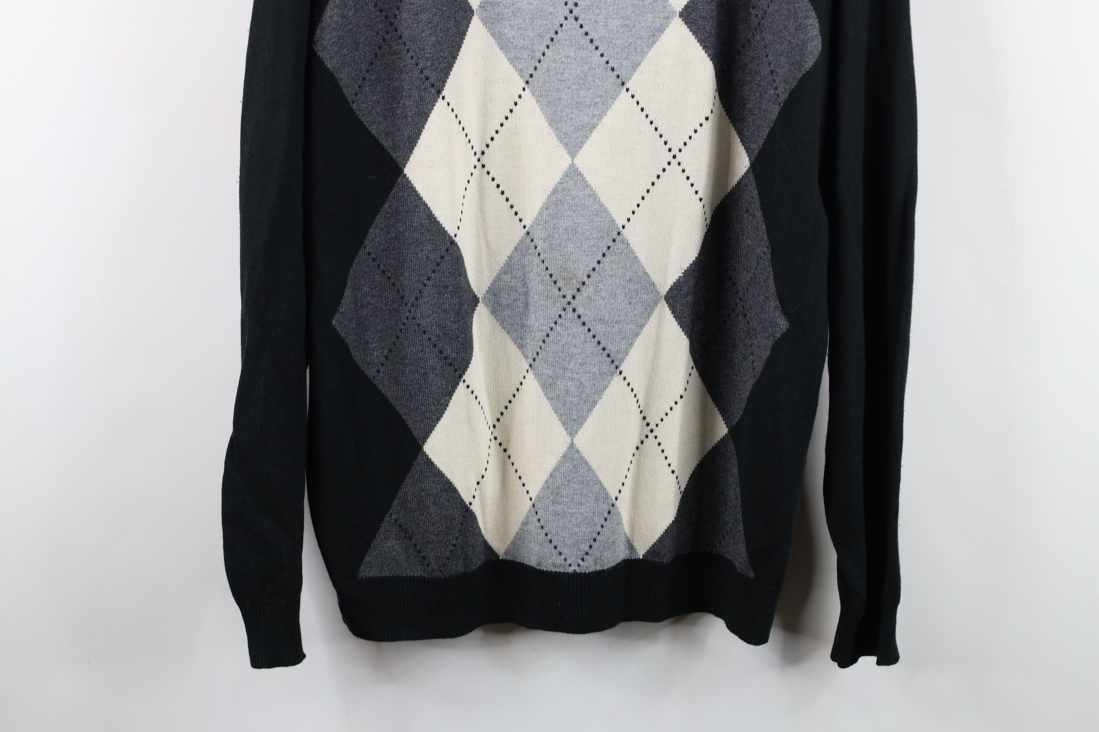 Vintage Vintage Streetwear Silk Cashmere Argyle Diamond Knit Sweater Size US XL / EU 56 / 4 - 3 Thumbnail