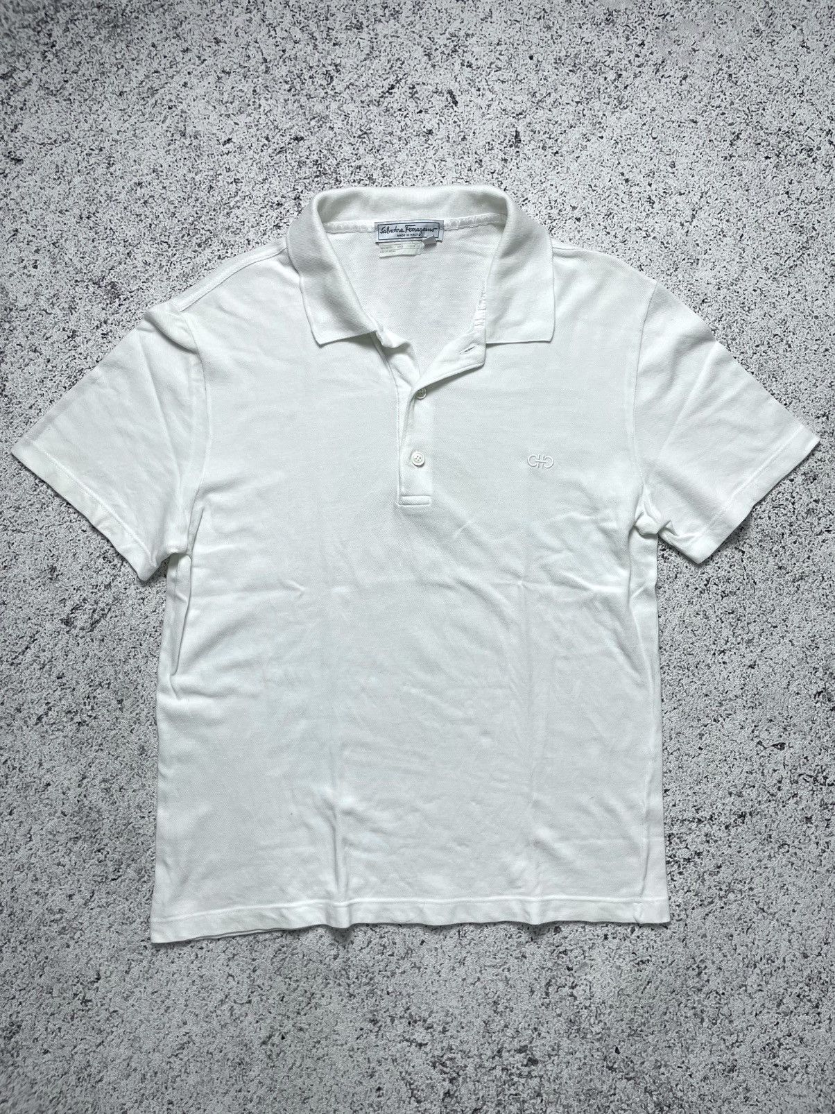Salvatore Ferragamo Salvatore Ferragamo Gancini Logo Polo Shirt White Size US S / EU 44-46 / 1 - 7 Thumbnail