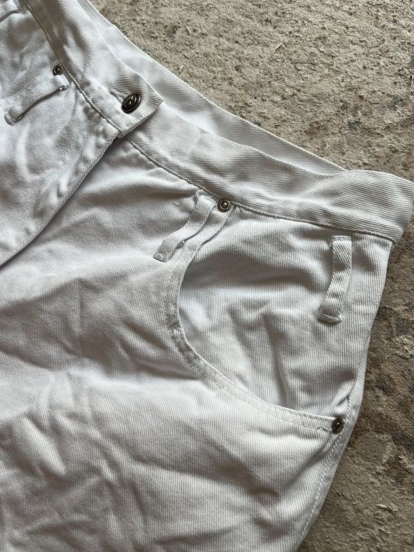 Reserved Reserve Sz L Women's Vintage 1990s White Denim Shorts Rare Size 35" - 9 Thumbnail