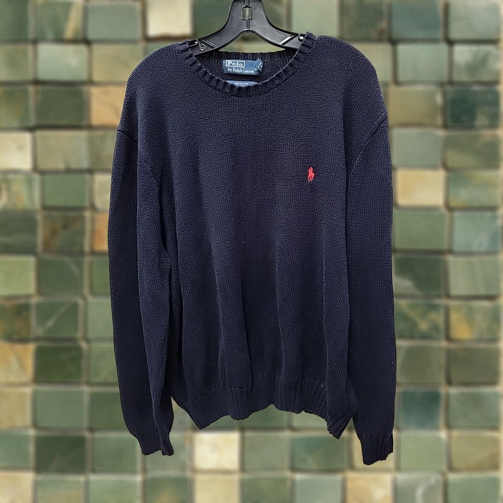 Polo Ralph Lauren VINTAGE Polo Ralph Lauren Sweater Mens 2XL Blue Knit Cotton Crewneck Pullover Size US XXL / EU 58 / 5 - 1 Thumbnail
