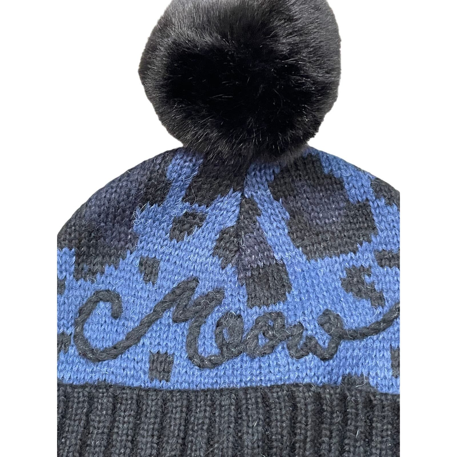 Kate Spade Kate Spade Meow Blue Black Leopard Winter Beanie Hat Size ONE SIZE - 5 Thumbnail