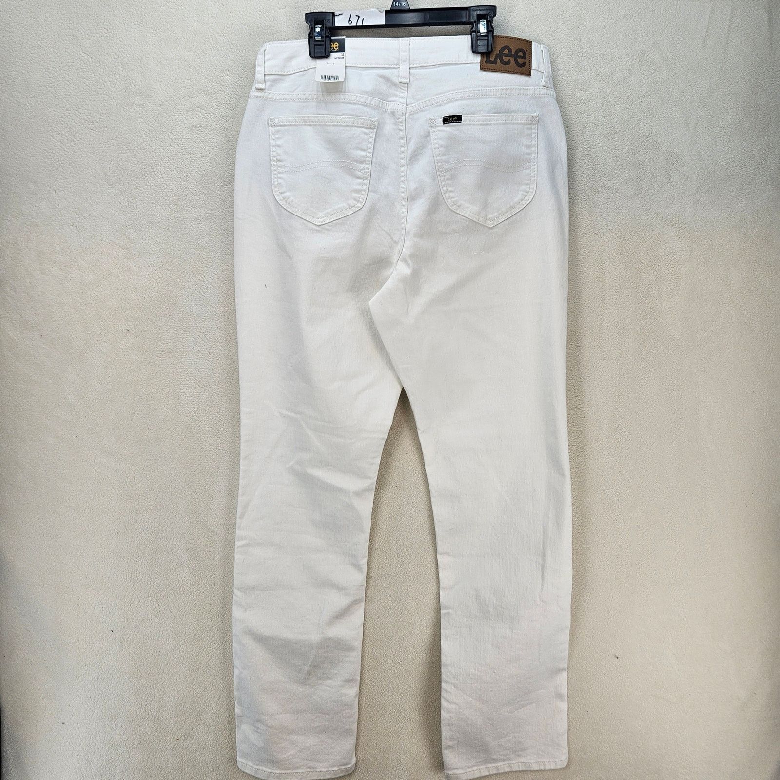 Lee LEE WOMEN'S 12 MEDIUM WHITE CLASSIC FIT STRAIGHT LEG JEANS Size 34" / US 12 / IT 48 - 7 Thumbnail