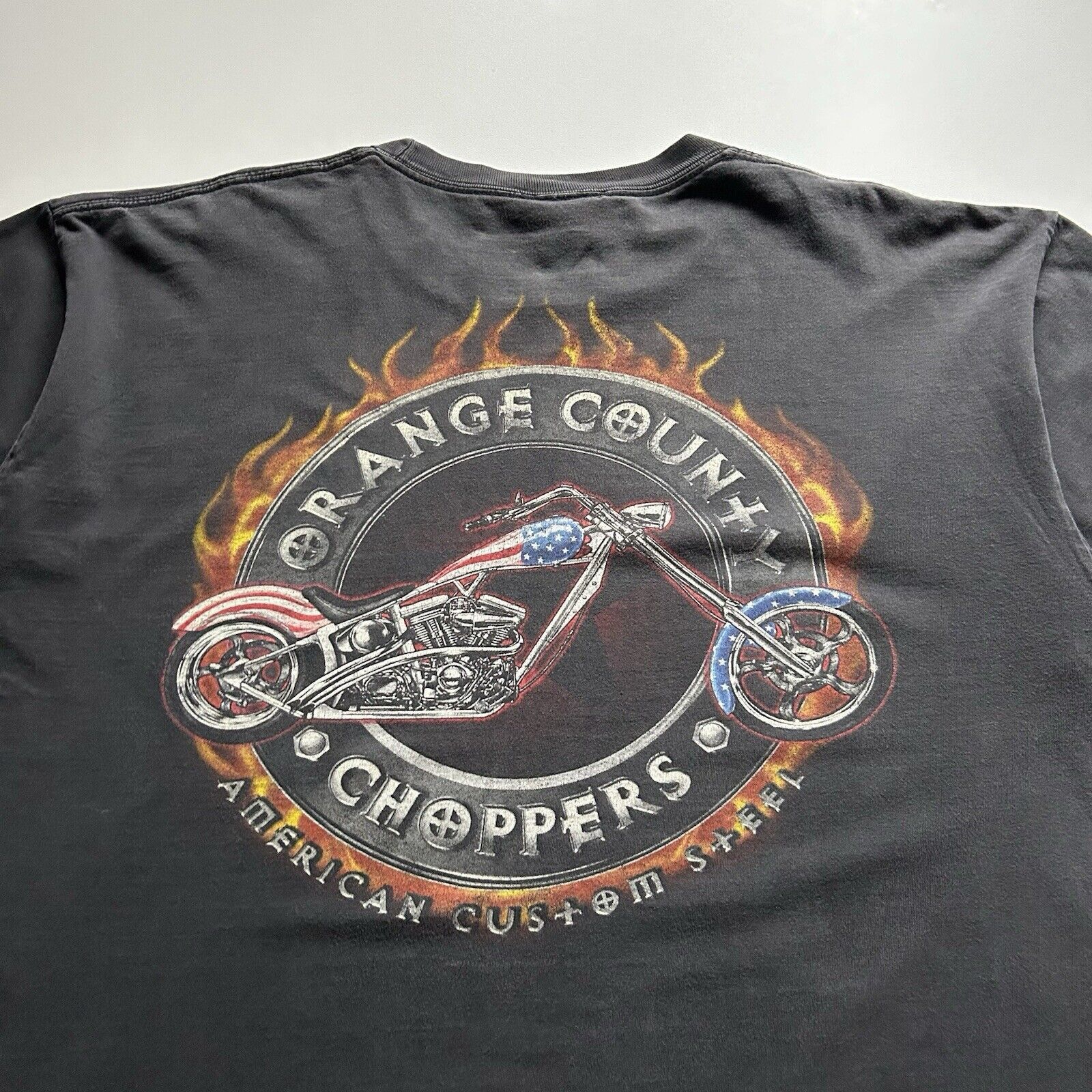 Harley Davidson Vintage Y2K OC Choppers T Shirt 2XL Motocycle Faded Black Size US XXL / EU 58 / 5 - 2 Thumbnail