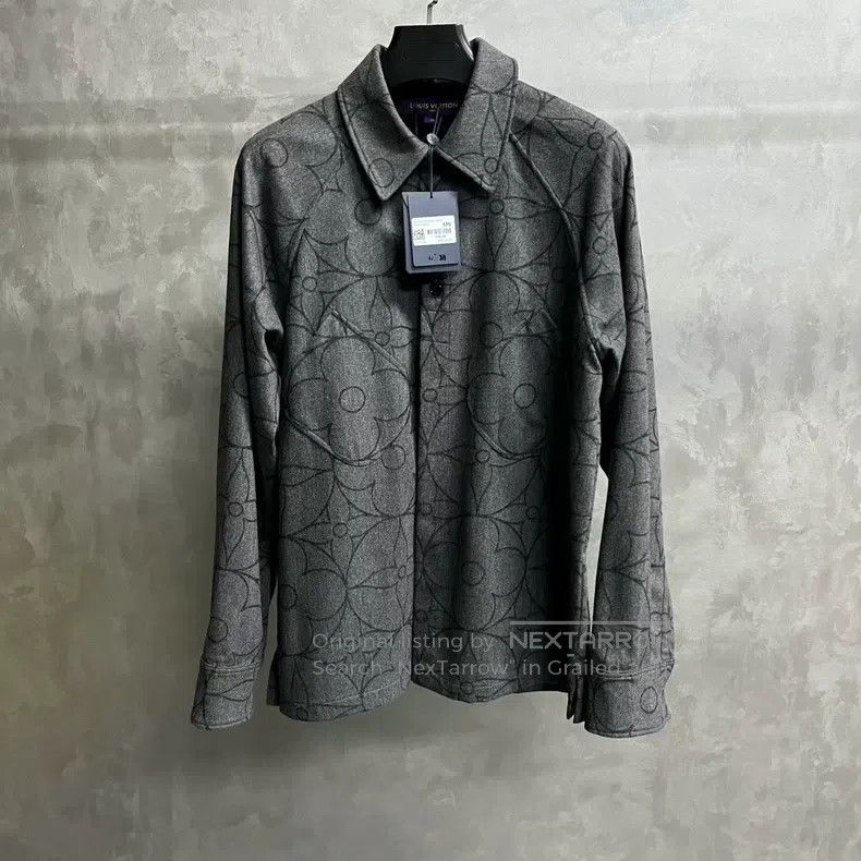 Louis Vuitton Louis Vuitton Grey Floral Flannel Single Breasted Long Sle Size US M / EU 48-50 / 2 - 1 Thumbnail