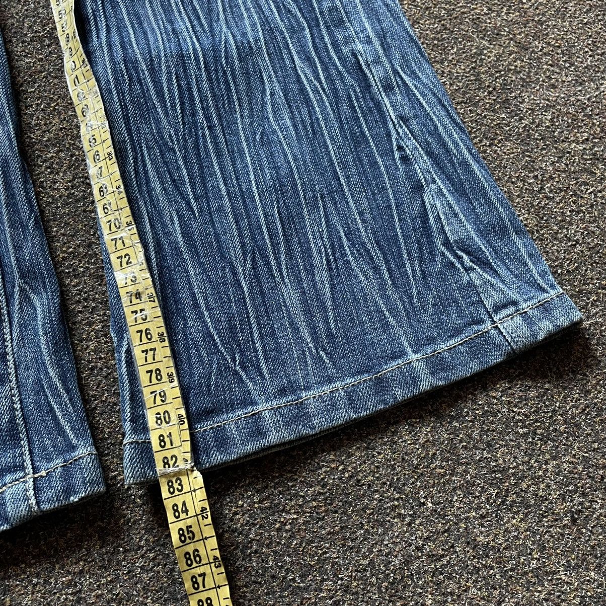 Vintage Vintage 90s Y2K Baggy Flared Jeans Skate Thrashed Logo 33 Size 33" - 7 Thumbnail
