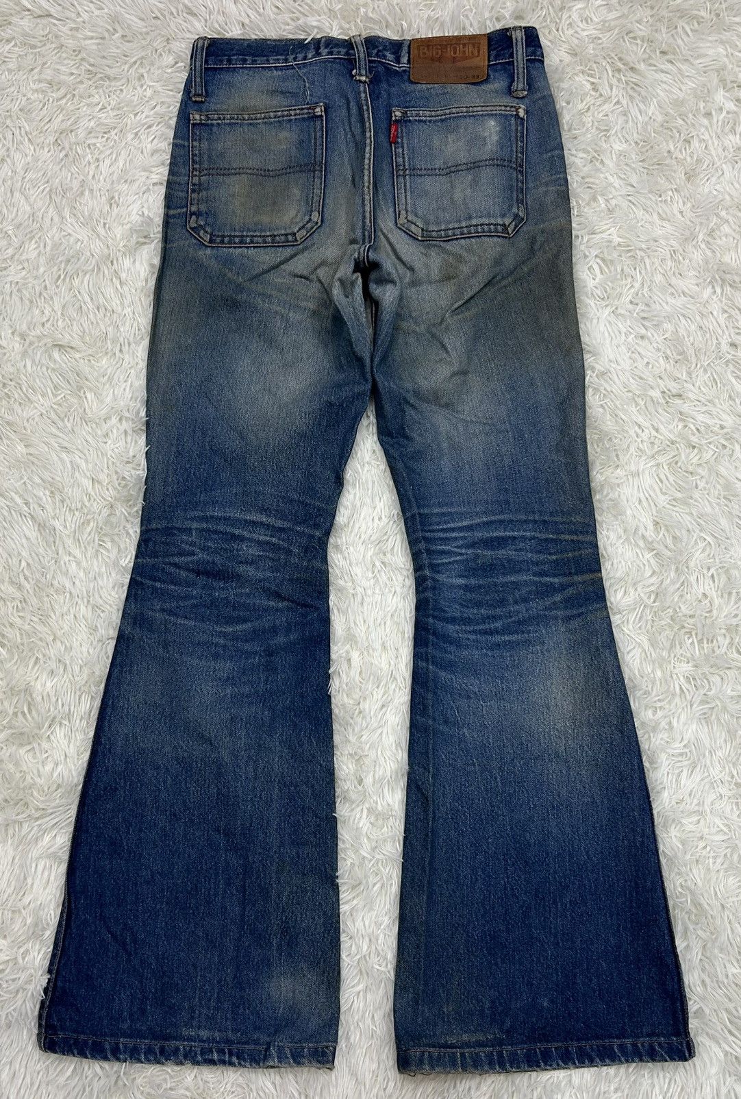 Big John × Japanese Brand × Vintage Vintage Big-John Distressed Flare Denim Pants Size US 28 / EU 44 - 8 Thumbnail