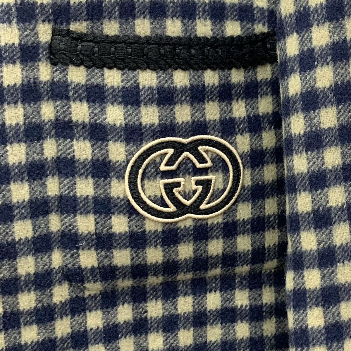 Gucci Gucci Colorblocked Logo Embroidered Plaid Wool Jacket Size XXL / US 16-18 / IT 52-54 - 5 Thumbnail