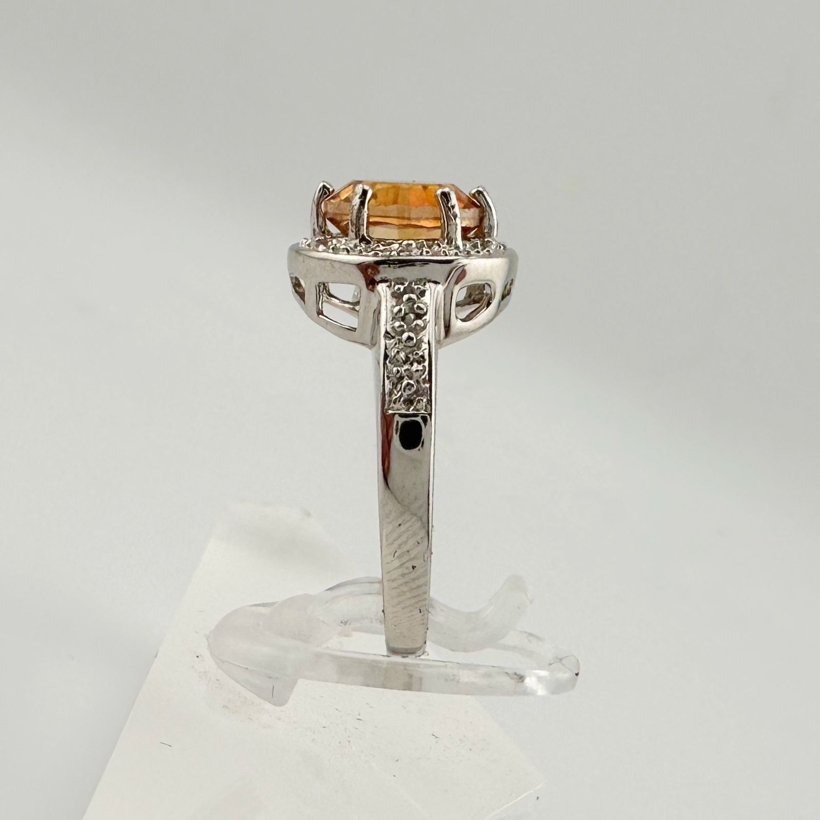 Other Beautiful 2.11 Carat Golden Citrine Ring with Small Diamond Size ONE SIZE - 6 Thumbnail
