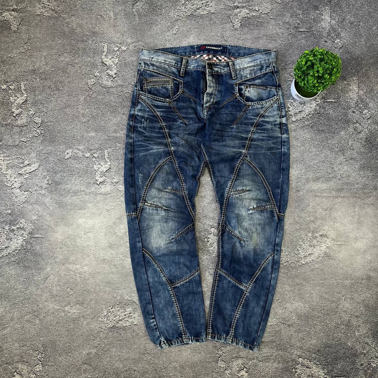 Vintage CIPO BAXX Vintage Mens Rapper Distressed Light Blue Y2K Size US 34 / EU 50 - 1 Thumbnail