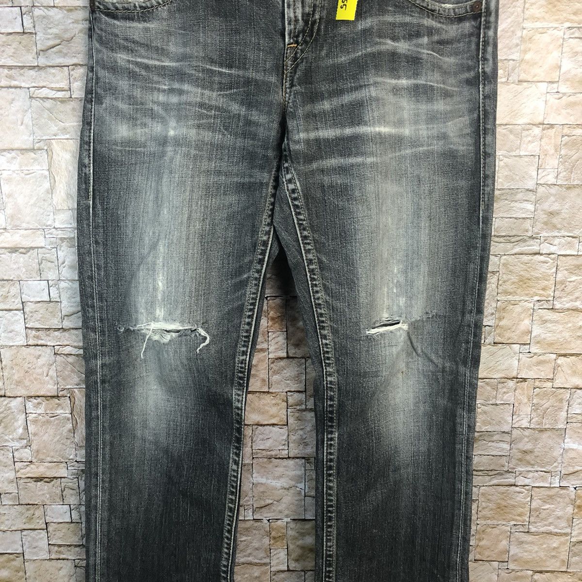 Levi's 502 Levis Black Distressed Denim Pants #A55 Size US 34 / EU 50 - 6 Thumbnail