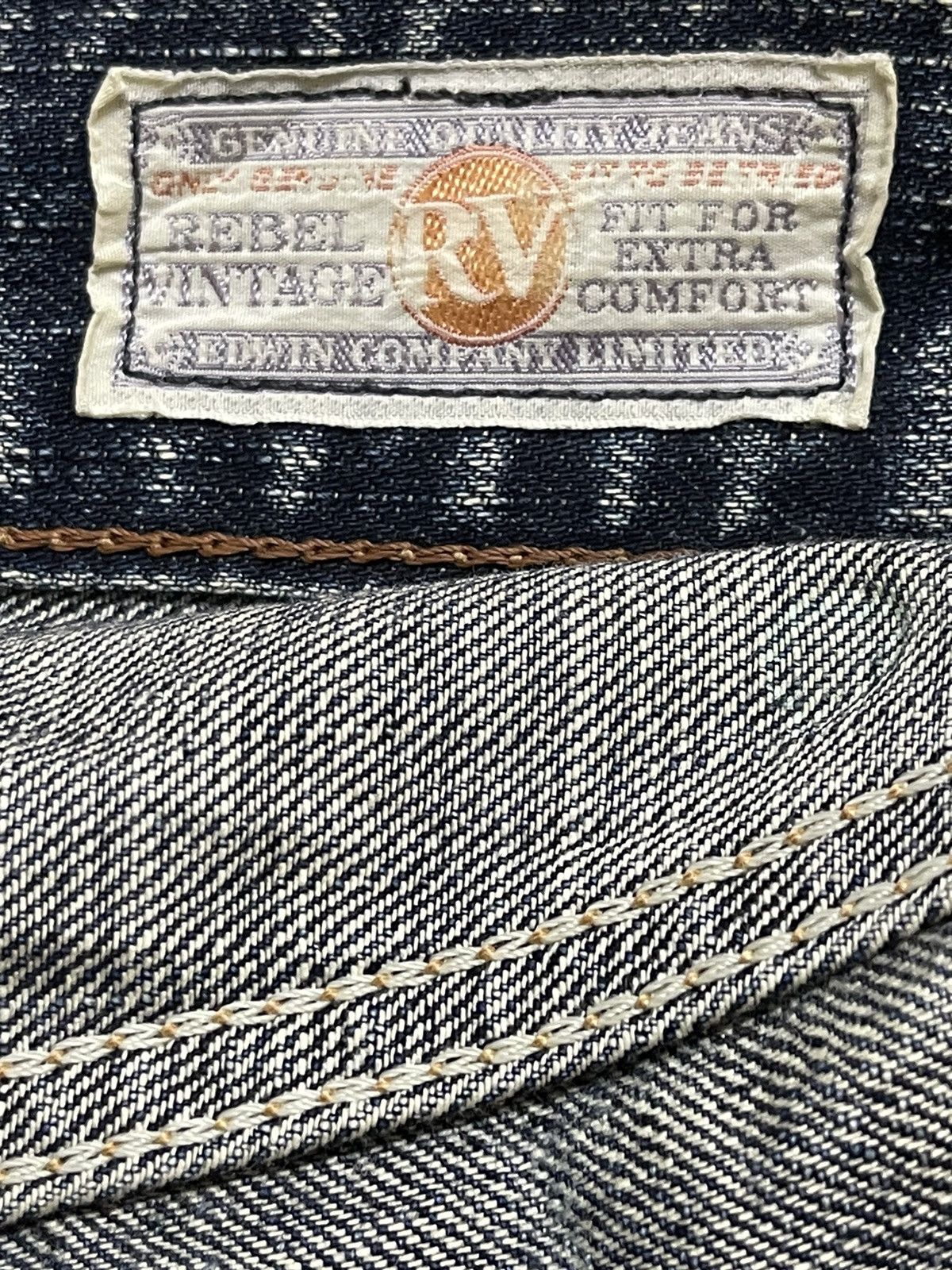 Edwin Edwin Rebel Vintage Blue Faded Wash Distress Baggy Jeans Size US 32 / EU 48 - 10 Thumbnail
