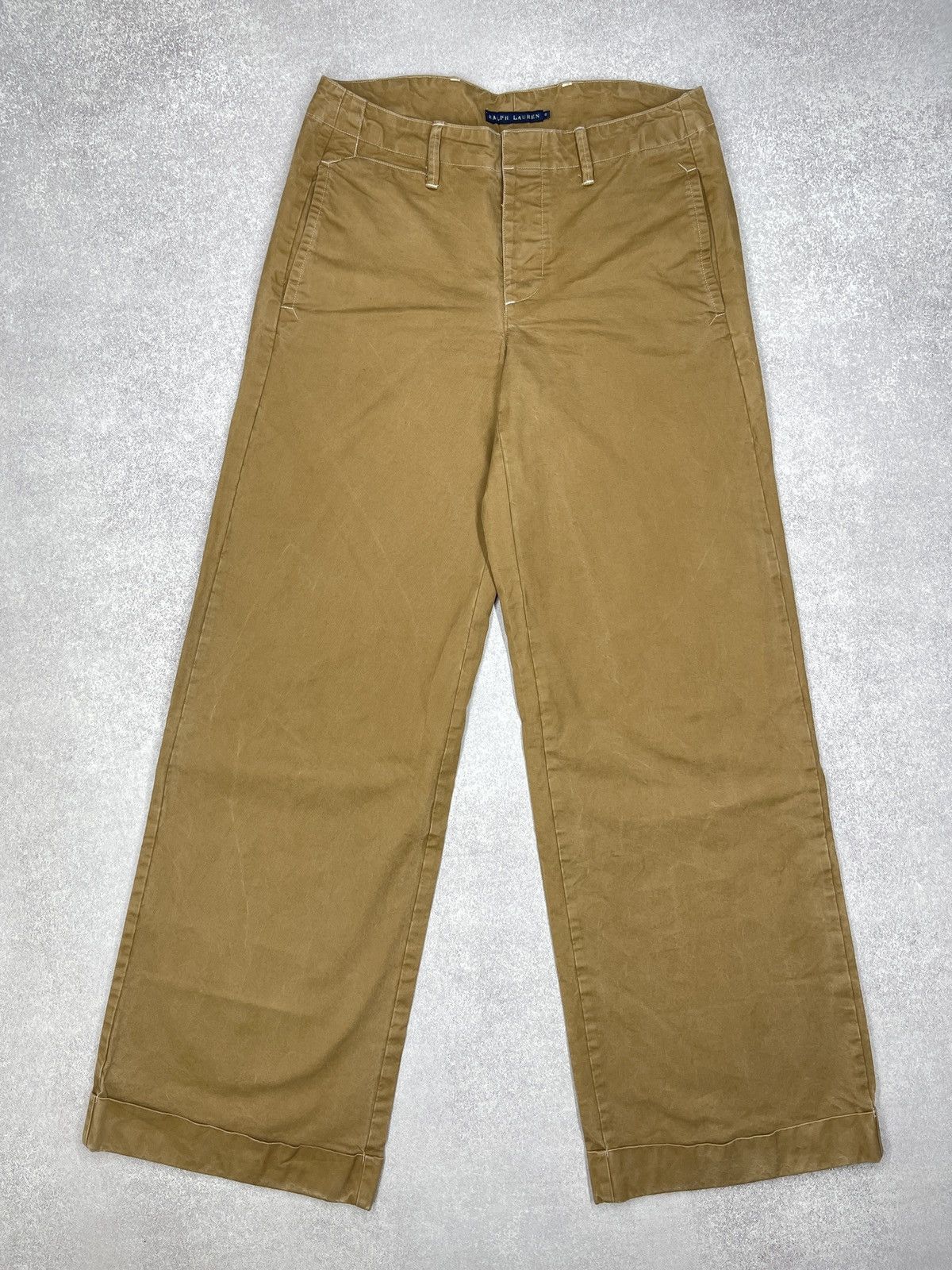 Polo Ralph Lauren Vintage Polo Ralph Lauren Baggy Cowboy Pants Beige Y2K Rugby Size 30" / US 8 / IT 44 - 7 Thumbnail