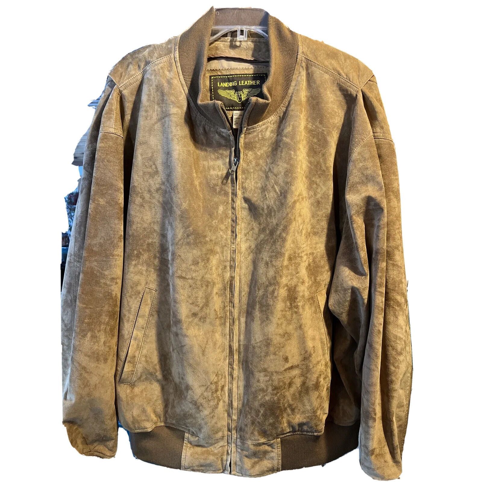 Other Landing Leather Men’s XXL Brown Suede Leather Bomber Jacket Size US XXL / EU 58 / 5 - 1 Thumbnail