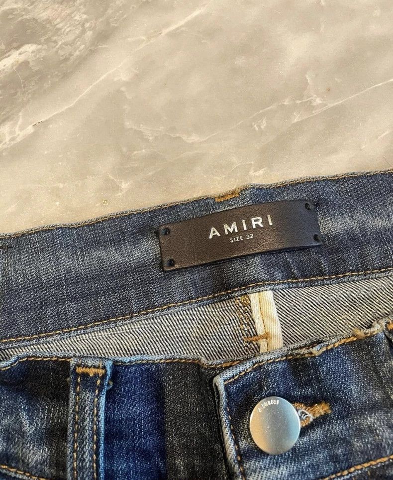 Amiri Amiri art blue spliced jeans Size US 32 / EU 48 - 2 Thumbnail